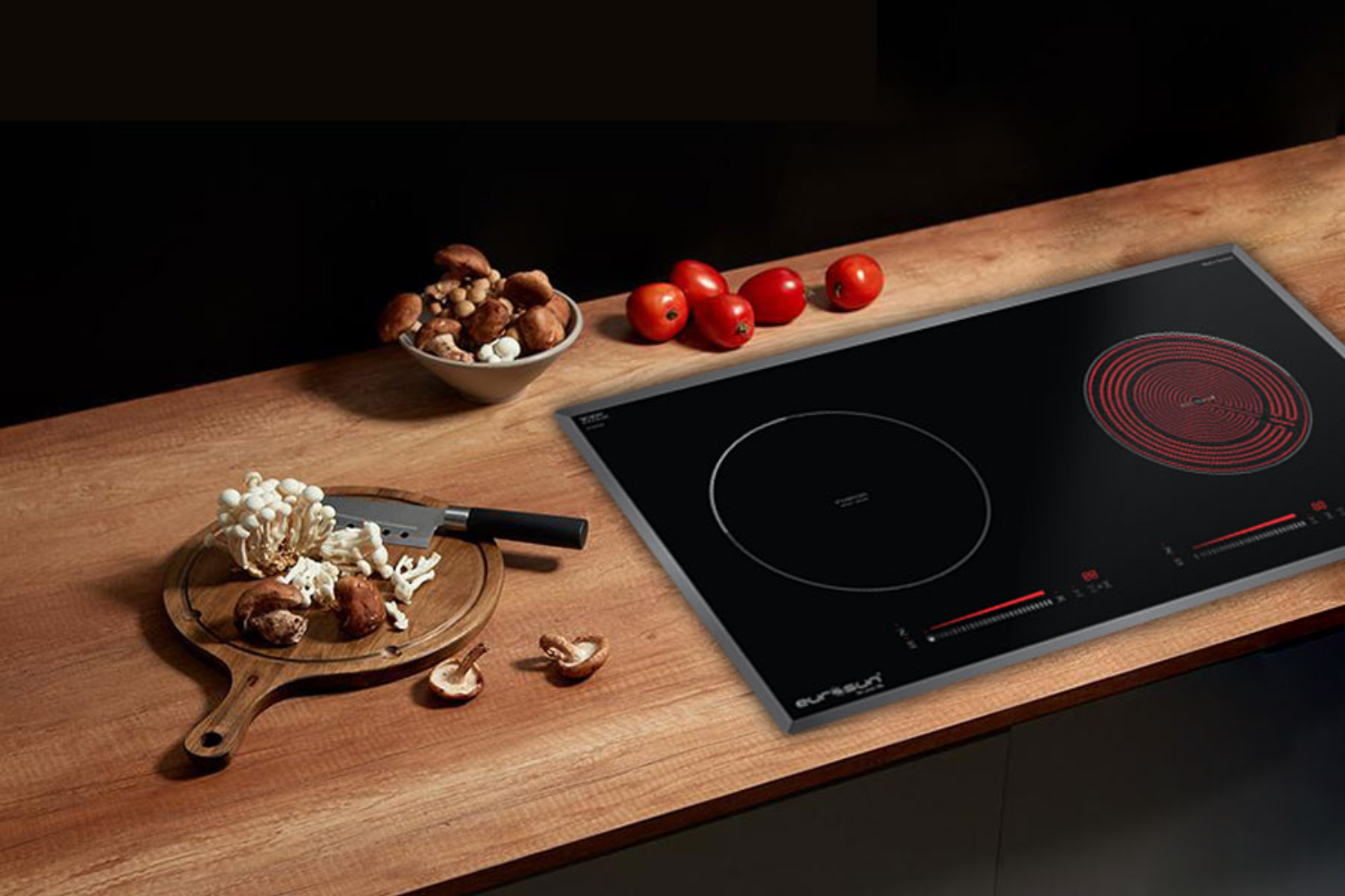 Bếp Điện Từ Kết Hợp Hồng Ngoại Eurosun EU-TE887G | Lắp Âm 2 Vùng Nấu