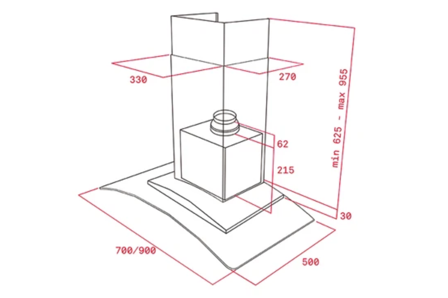 Máy hút mùi áp tường Teka TOTAL DGW 77350 EOS | 70cm