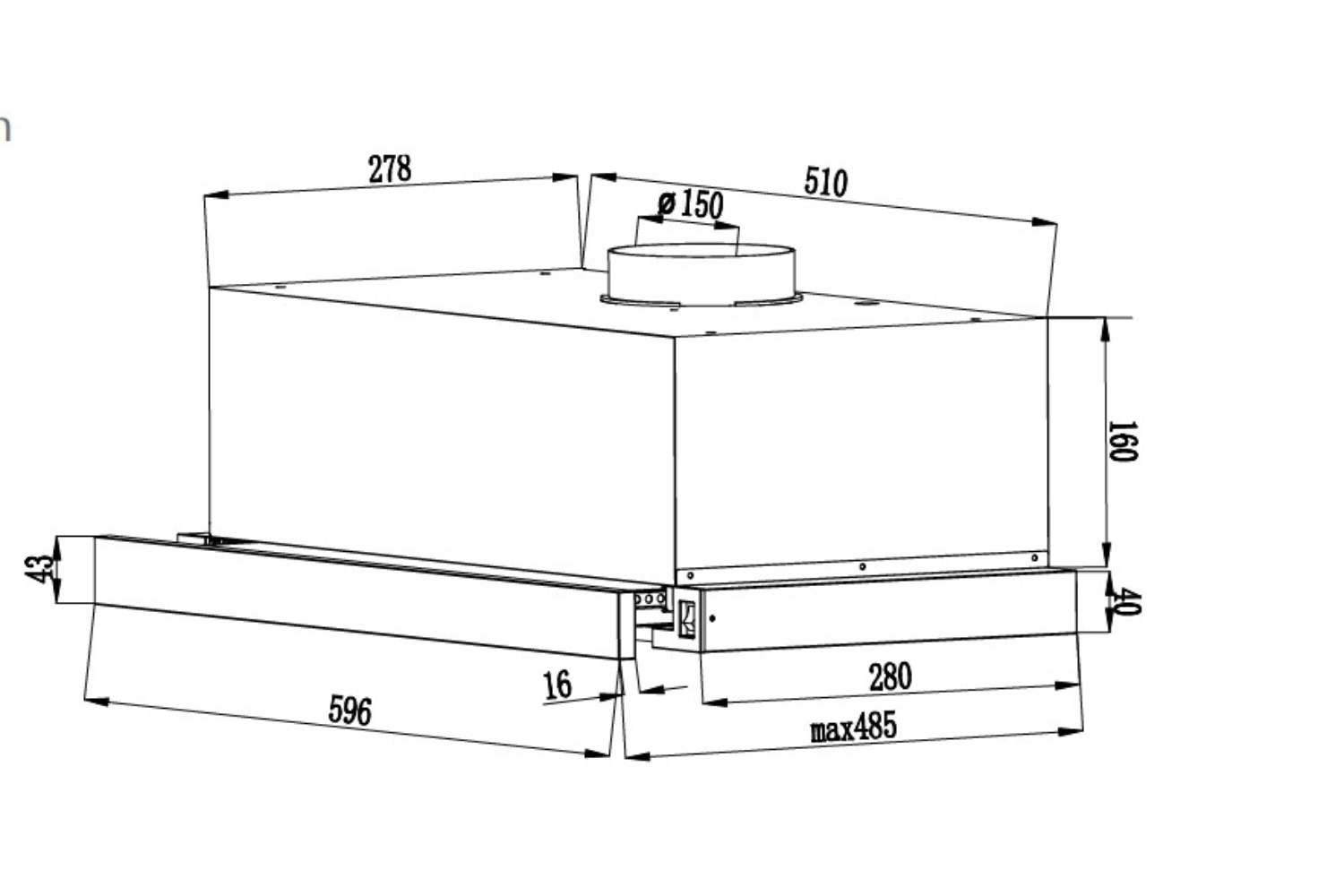 Máy hút mùi âm tủ Canzy CZ 6002G | 60cm