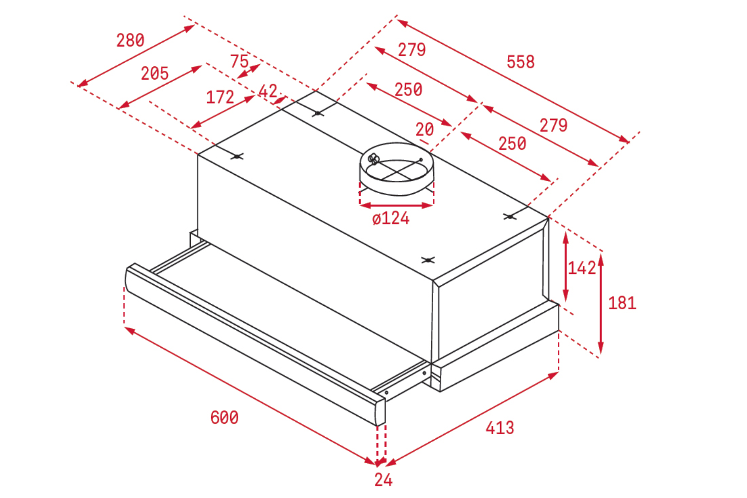 Máy hút mùi âm tủ Teka EASY TL 6420 | 60cm