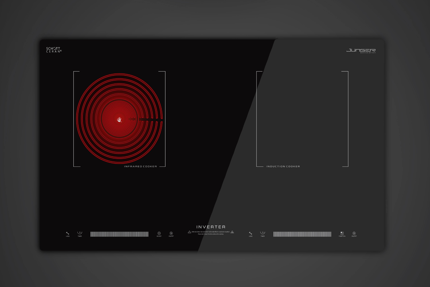 Bếp Điện Từ Kết Hợp Hồng Ngoại Junger ID-16 | Lắp Âm/Dương 2 Vùng Nấu