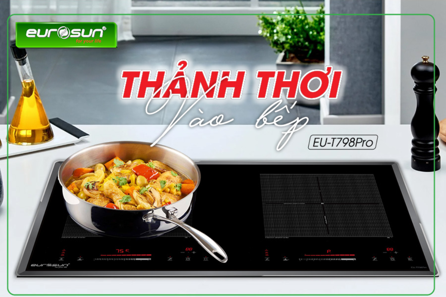 Bếp Từ Eurosun EU-T798pro | Lắp Âm 02 Vùng Nấu