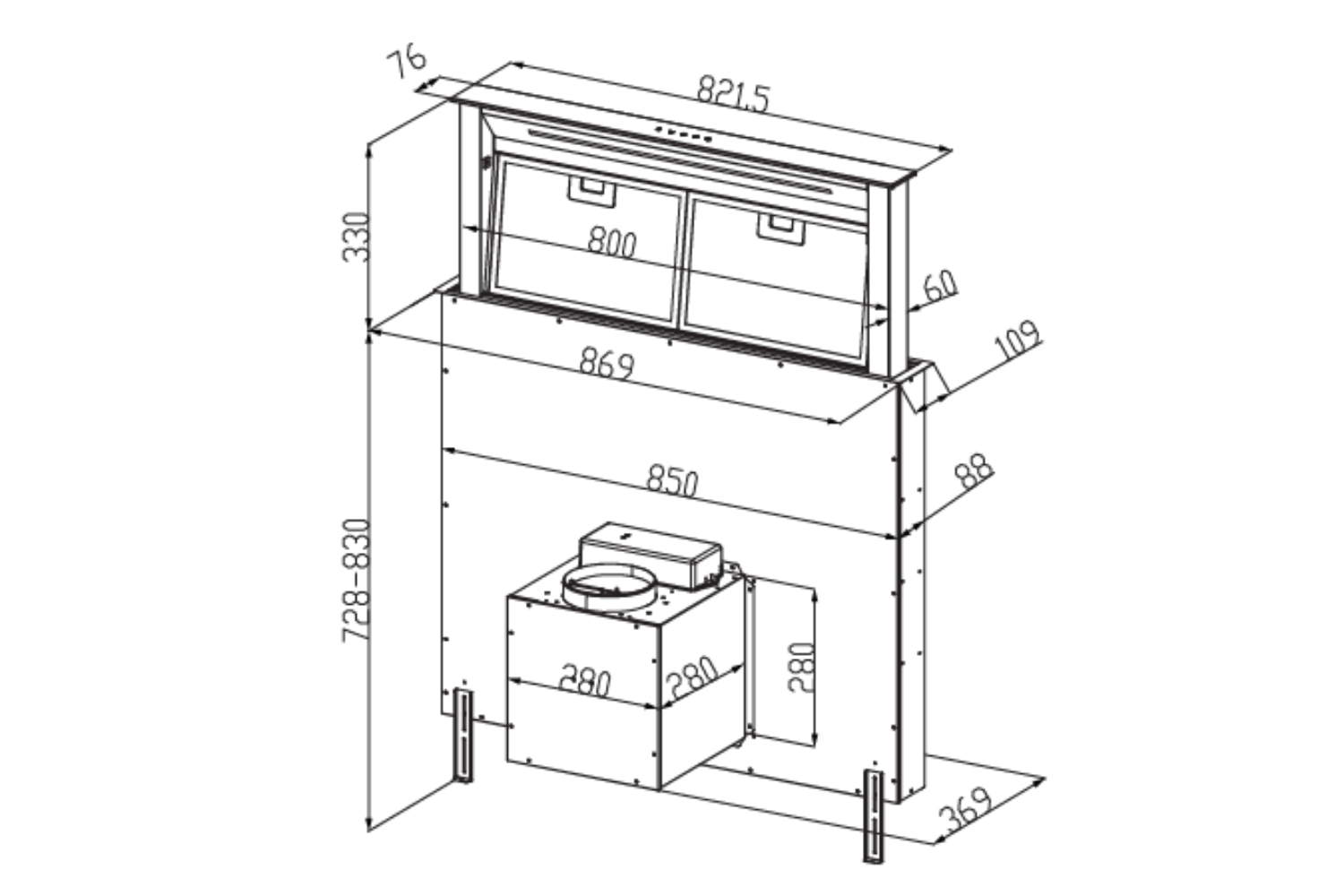 Máy Hút Mùi Âm Bàn Canzy CZ KD9