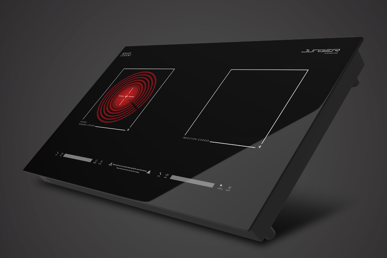 Bếp Điện Từ Kết Hợp Hồng Ngoại Junger MTD-18 | Lắp Âm/Dương 2 Vùng Nấu