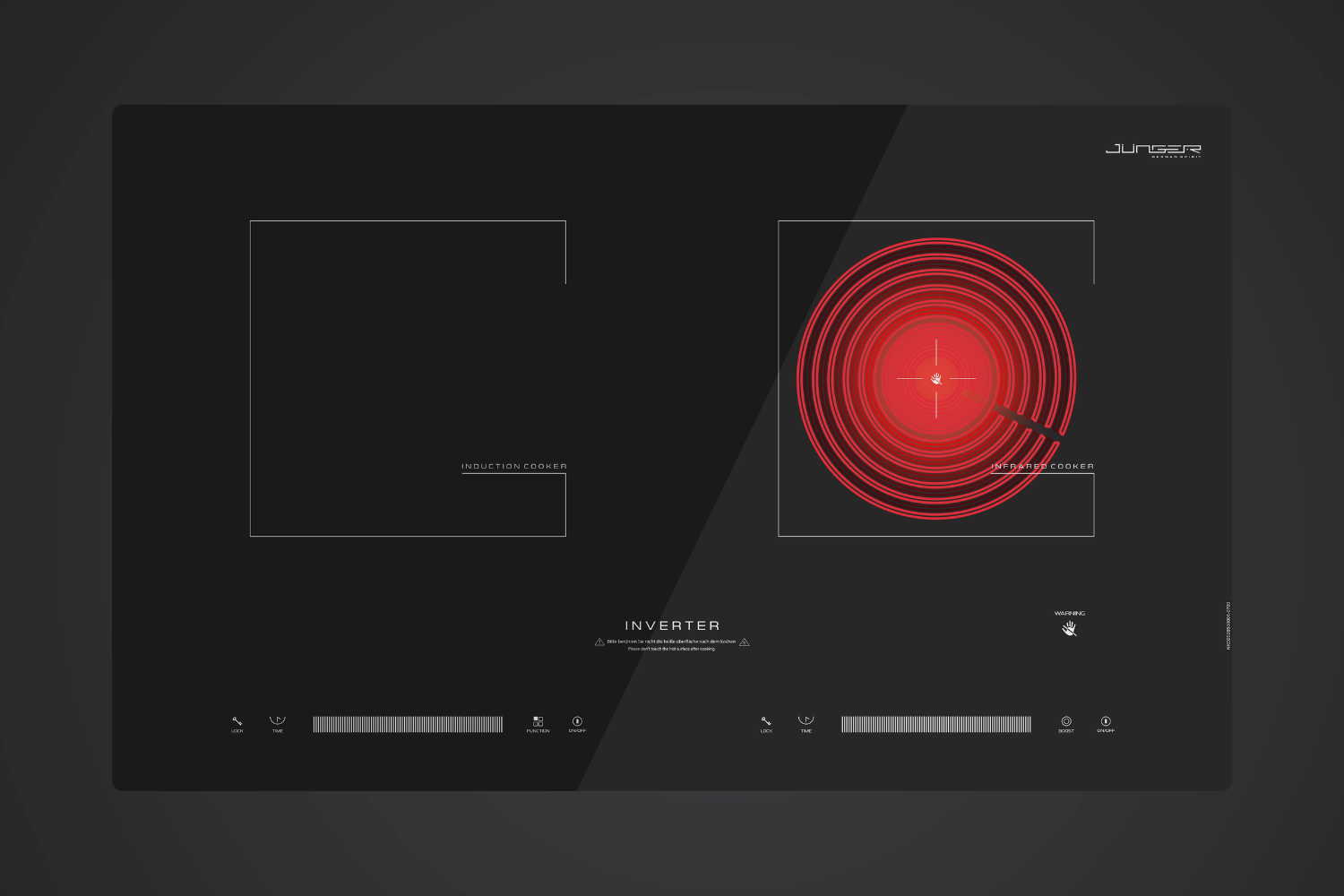 Bếp Điện Từ Kết Hợp Hồng Ngoại Junger NKD-20 | Lắp Âm/Dương 2 Vùng Nấu