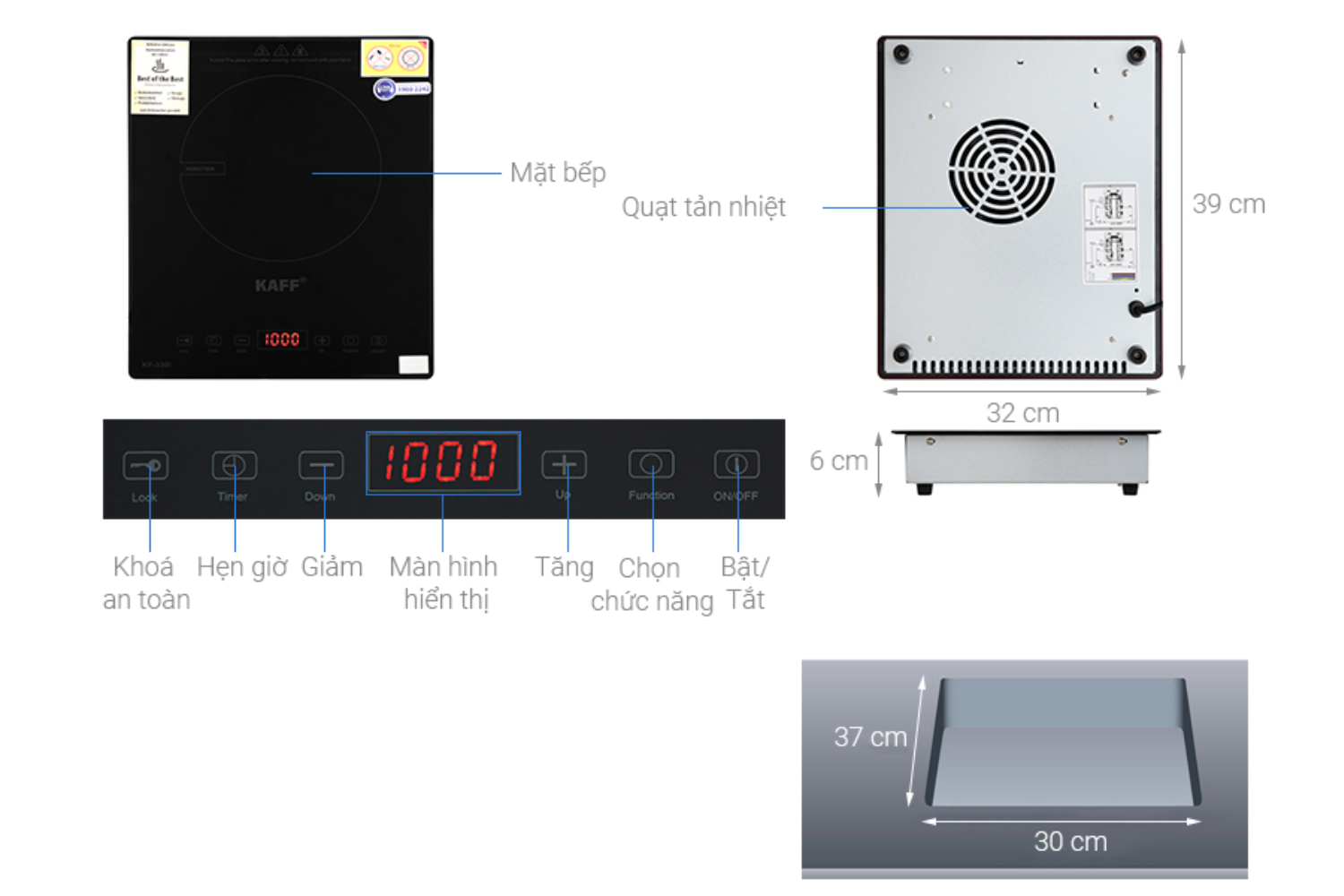 Bếp Từ Đơn Domino KAFF KF-330I | Lắp Âm 01 Vùng Nấu