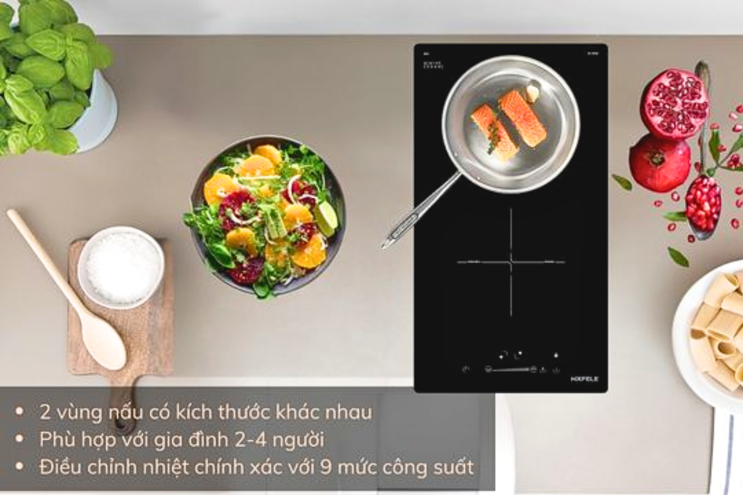 Bếp Từ Đôi Domino Hafele HC-I302B | Lắp Âm 02 Vùng Nấu