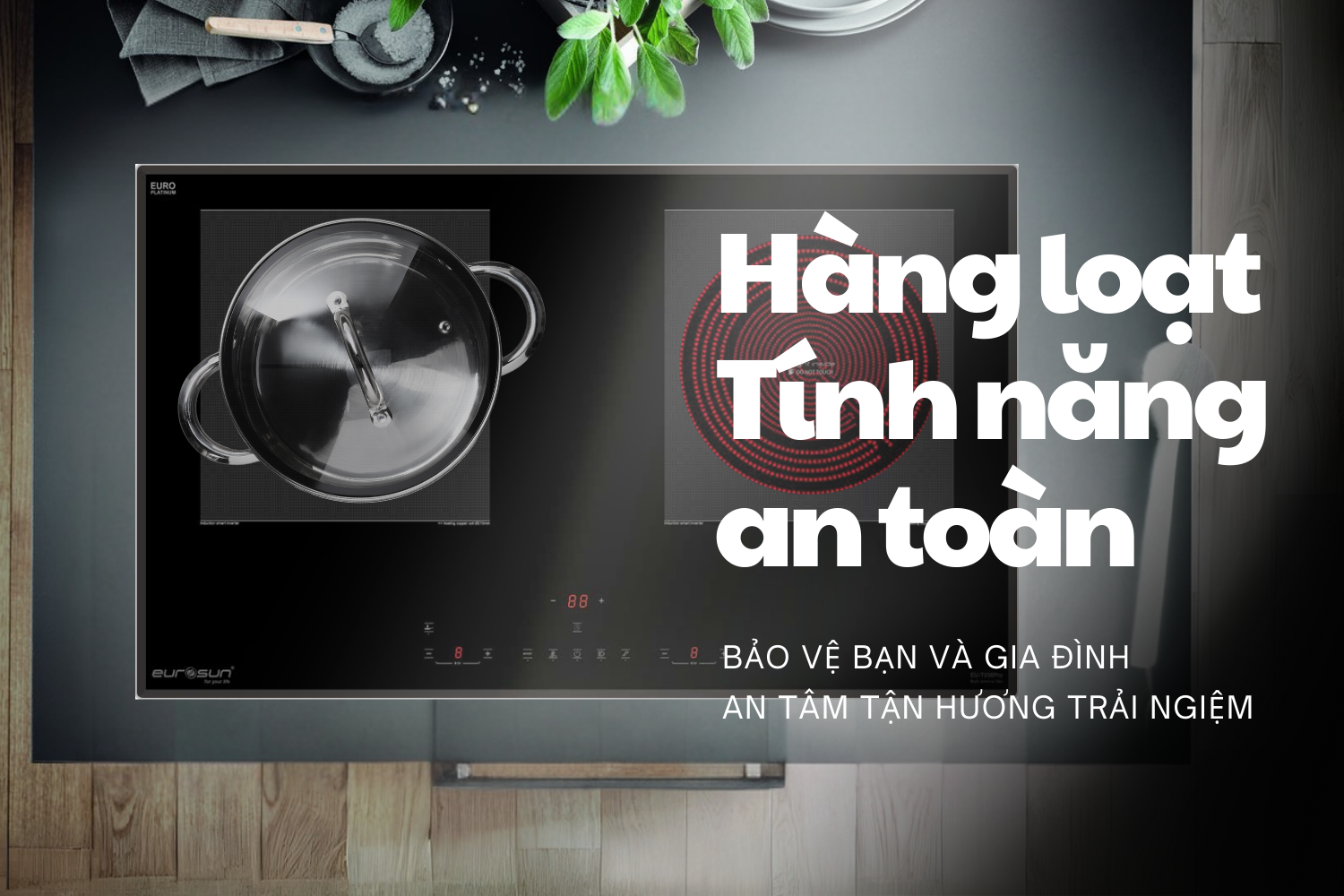 Bếp Điện Từ Kết Hợp Hồng Ngoại Eurosun EU-TE259Pro | Lắp Âm 2 Vùng Nấu