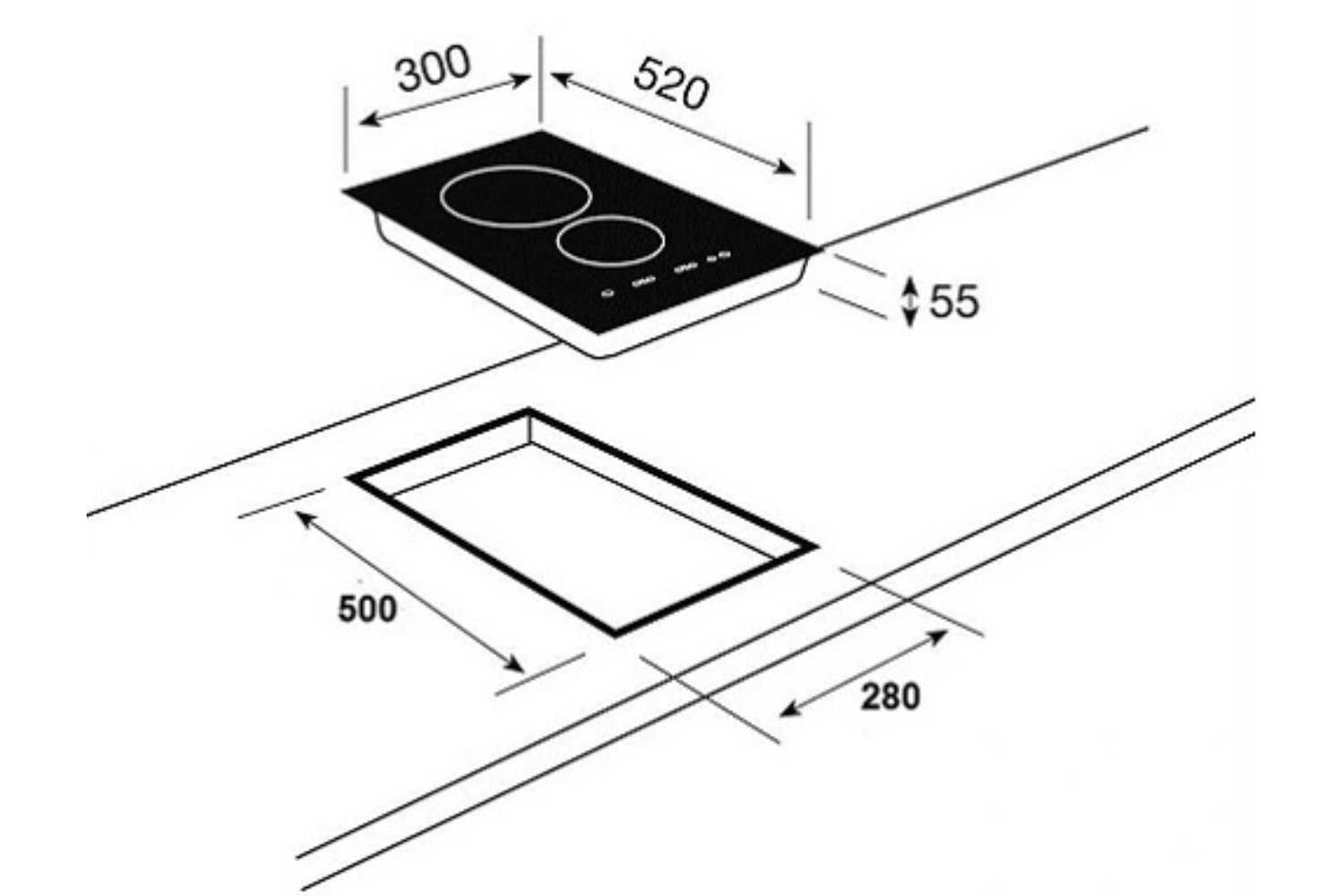 Bếp Từ Đôi Domino KAFF KF-330DI | Lắp Âm 02 Vùng Nấu