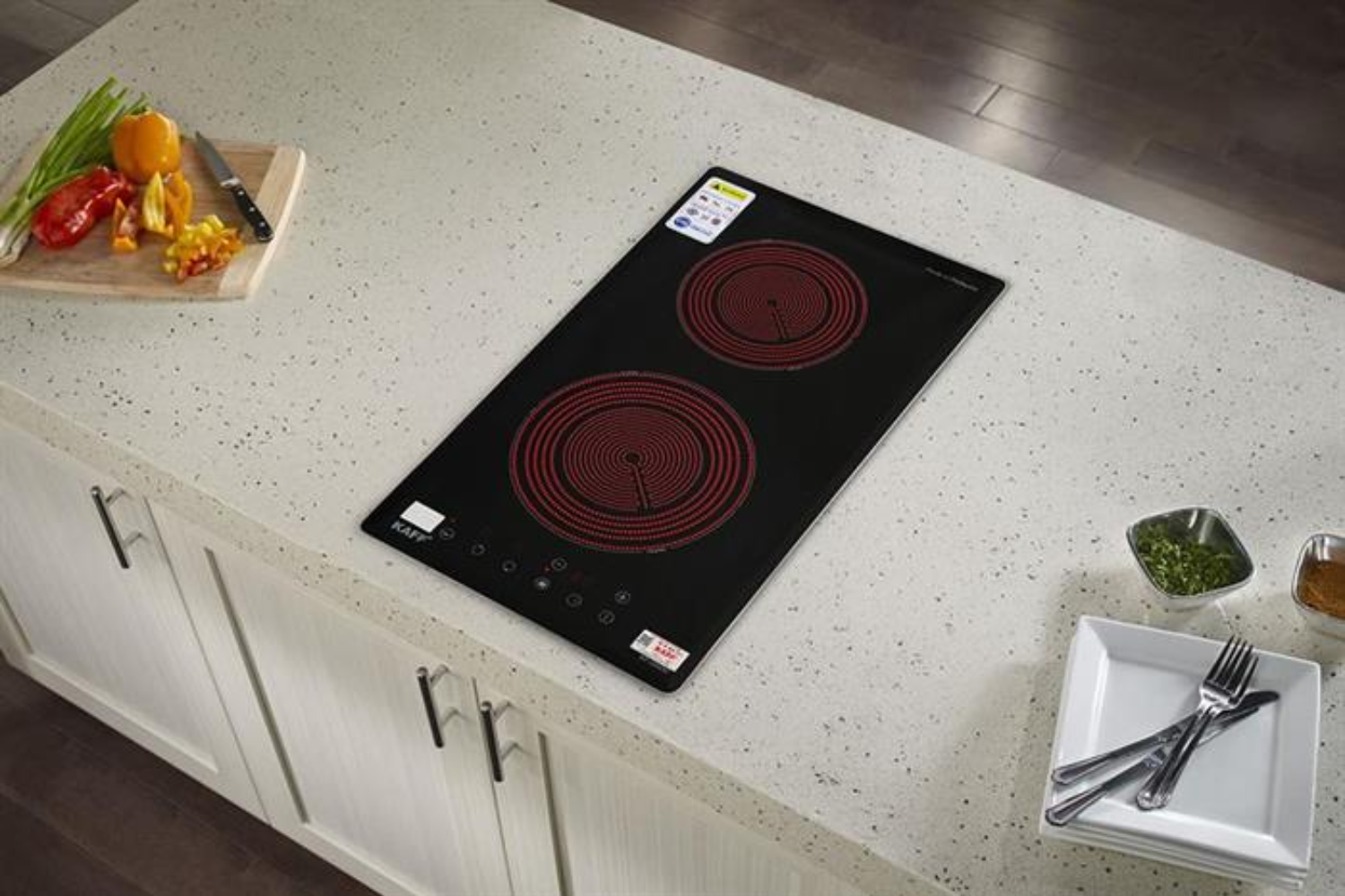 Bếp Điện Đôi Domino Âm KAFF KF-330DC | 02 Vùng Hồng Ngoại