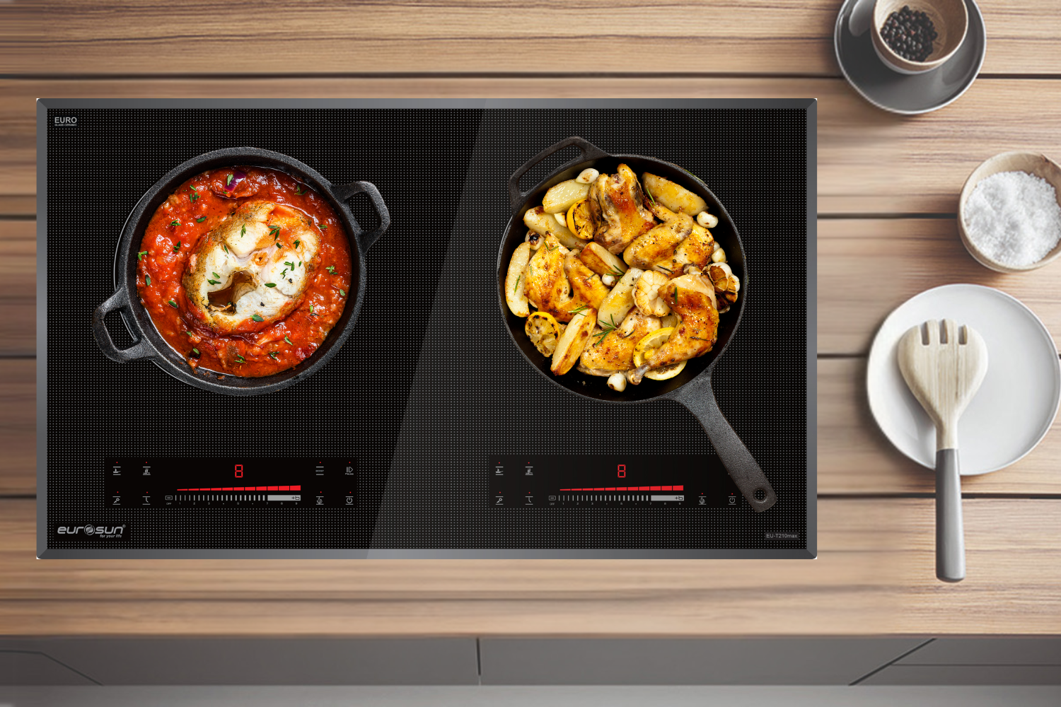 Bếp Từ Đôi Eurosun EU-T210Max | Lắp Âm 2 Vùng Nấu