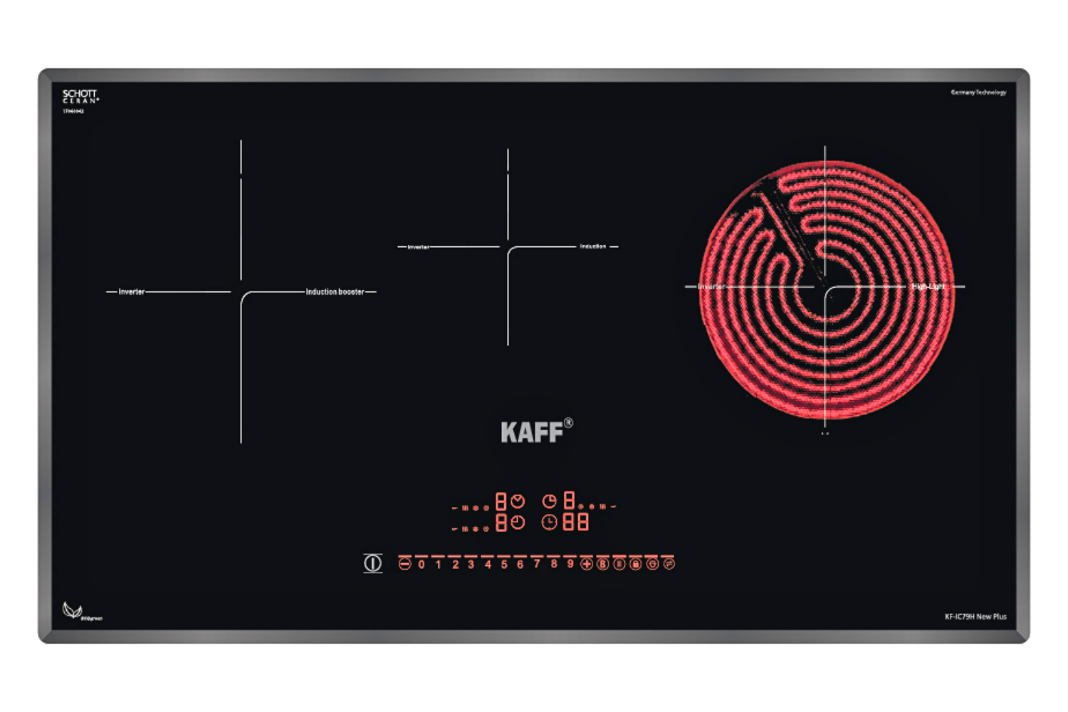 Bếp Từ Hồng Ngoại Âm KAFF KF-IC79H New Plus | 02 Từ - 01 Điện