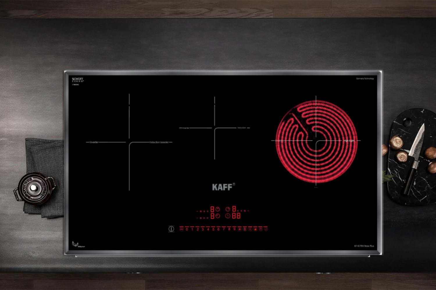 Bếp Từ Hồng Ngoại Âm KAFF KF-IC79H New Plus | 02 Từ - 01 Điện