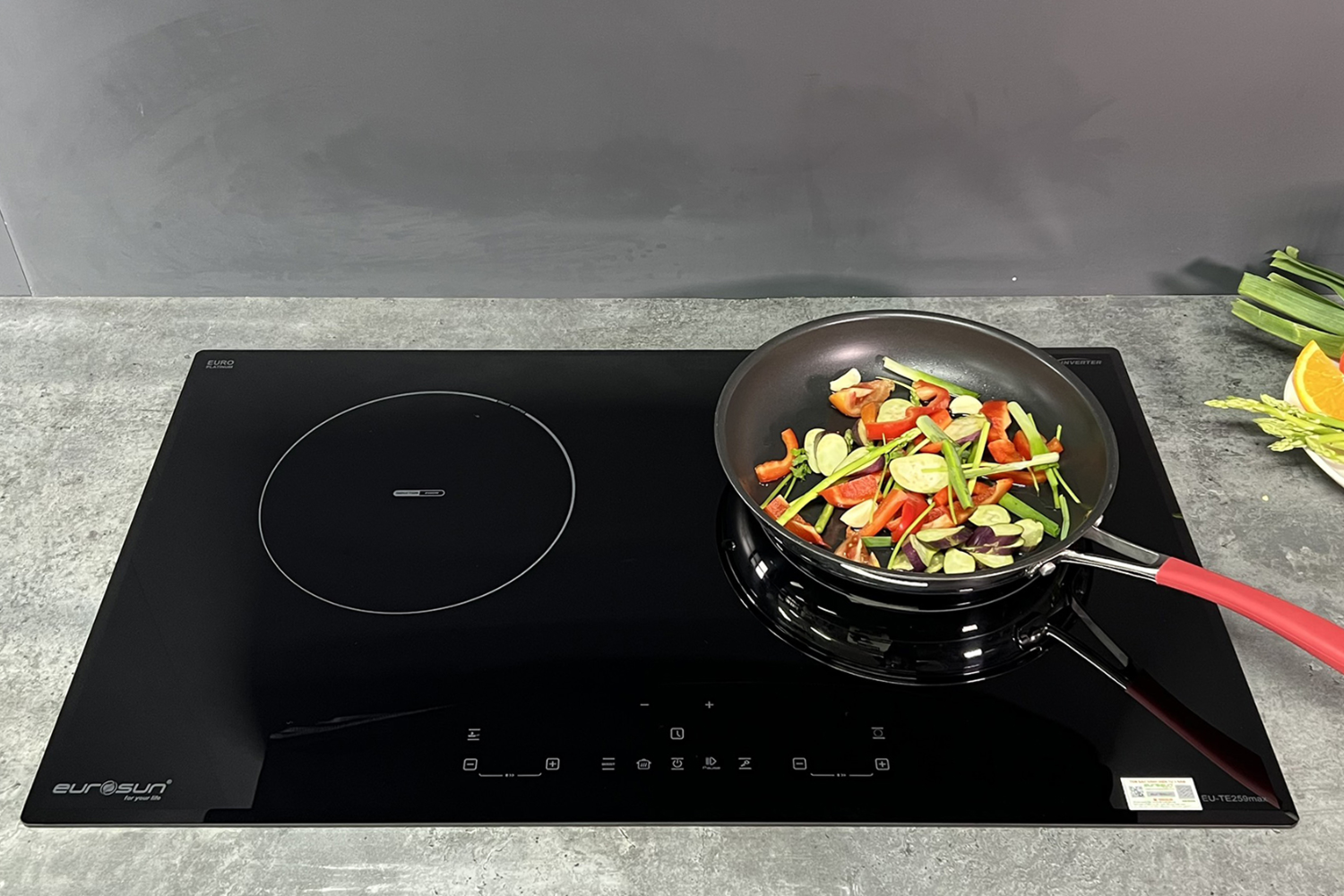Bếp Điện Từ Kết Hợp Hồng Ngoại Eurosun EU-TE259Max | Lắp Âm 2 Vùng Nấu