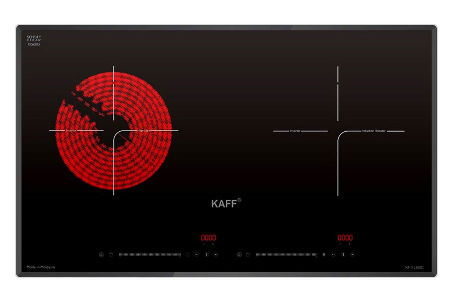 Bếp Điện Từ Âm KAFF KF-FL68IC | 01 Từ - 01 Hồng Ngoại