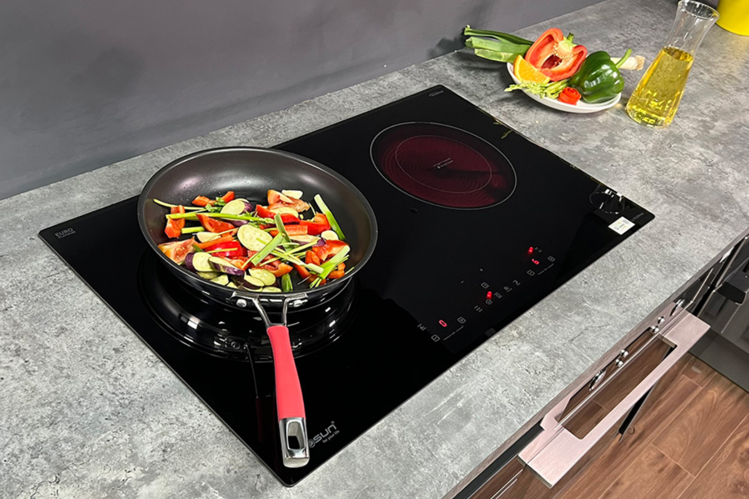 Bếp Điện Từ Kết Hợp Hồng Ngoại Eurosun EU-TE259Max | Lắp Âm 2 Vùng Nấu