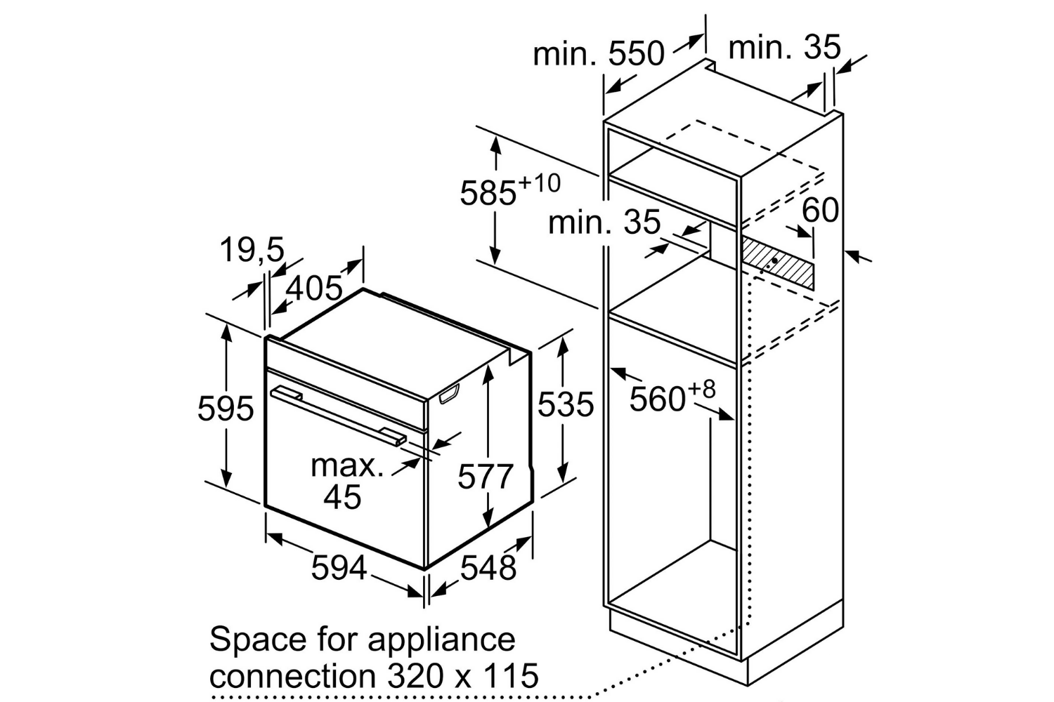 Lò Nướng Bosch HBG635BS1 Series 8 | Lắp Âm 71 Lít