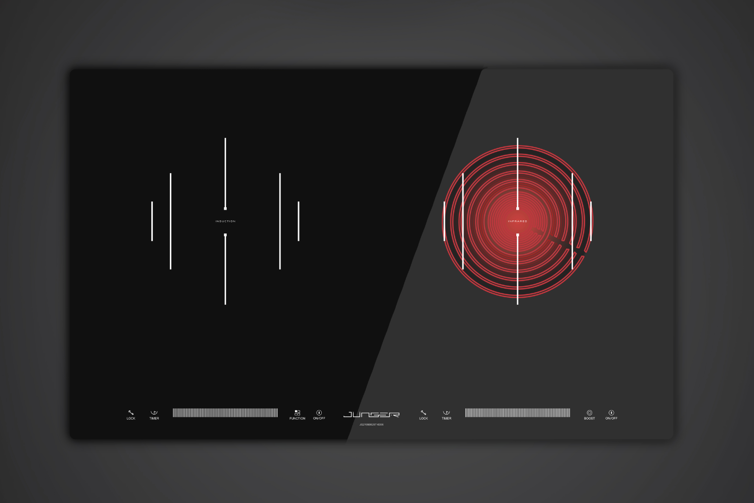 Bếp Điện Từ Kết Hợp Hồng Ngoại Junger CEJ-204-IF | Lắp Âm 2 Vùng Nấu