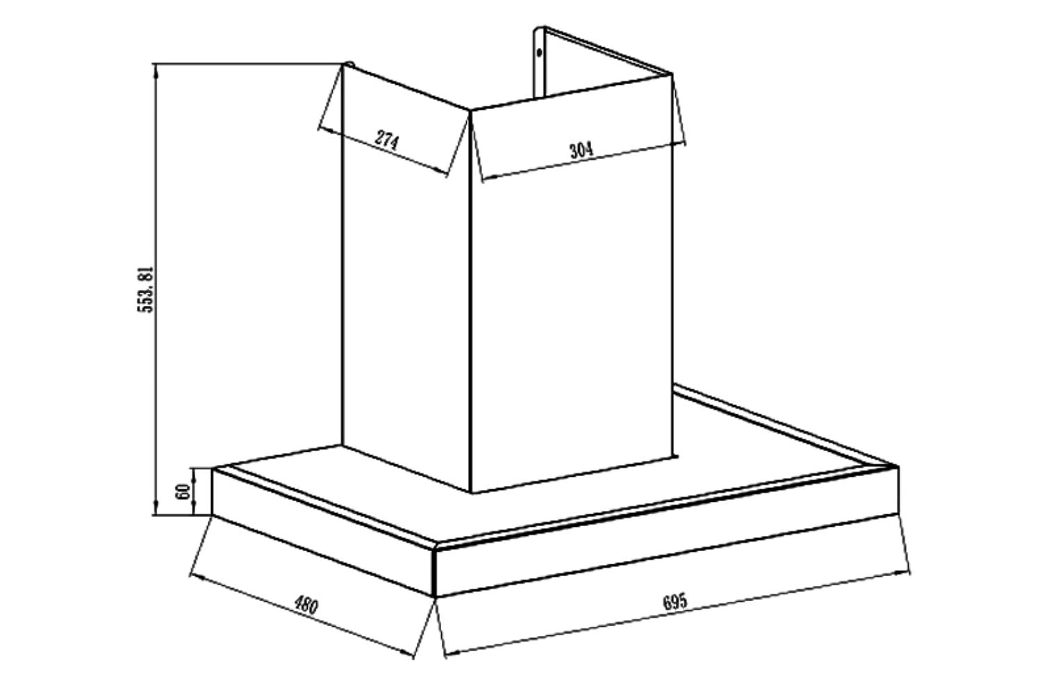 Máy hút mùi chữ T Canzy CZ VT70