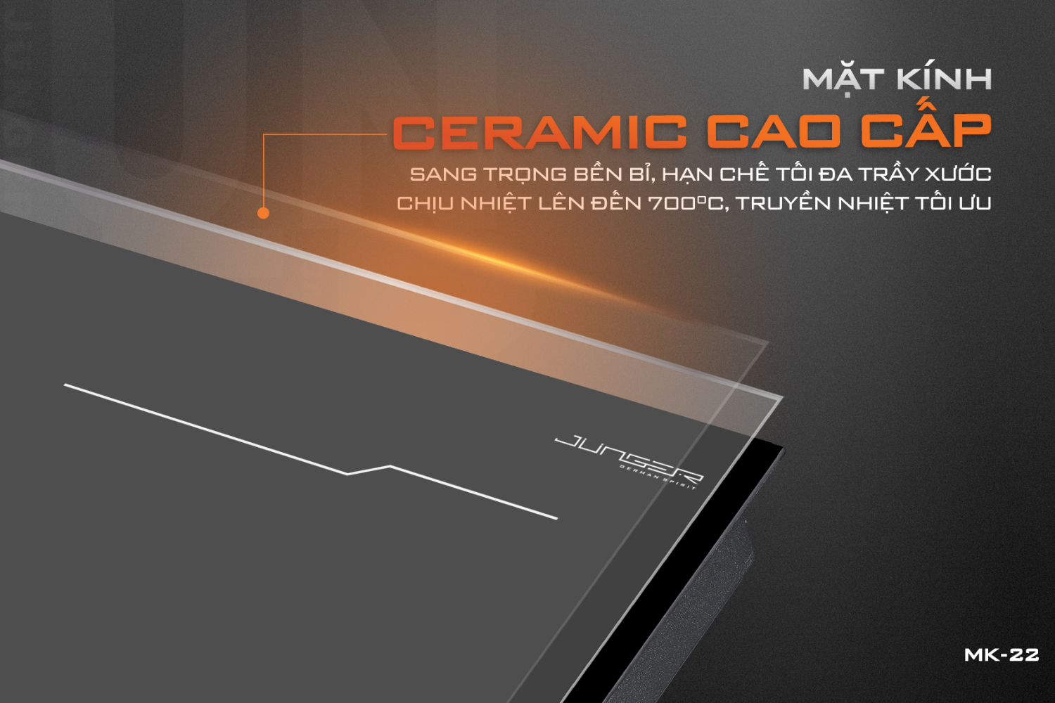 Bếp Từ Đôi Junger MK-22 | Lắp Âm/Dương 2 Vùng Nấu