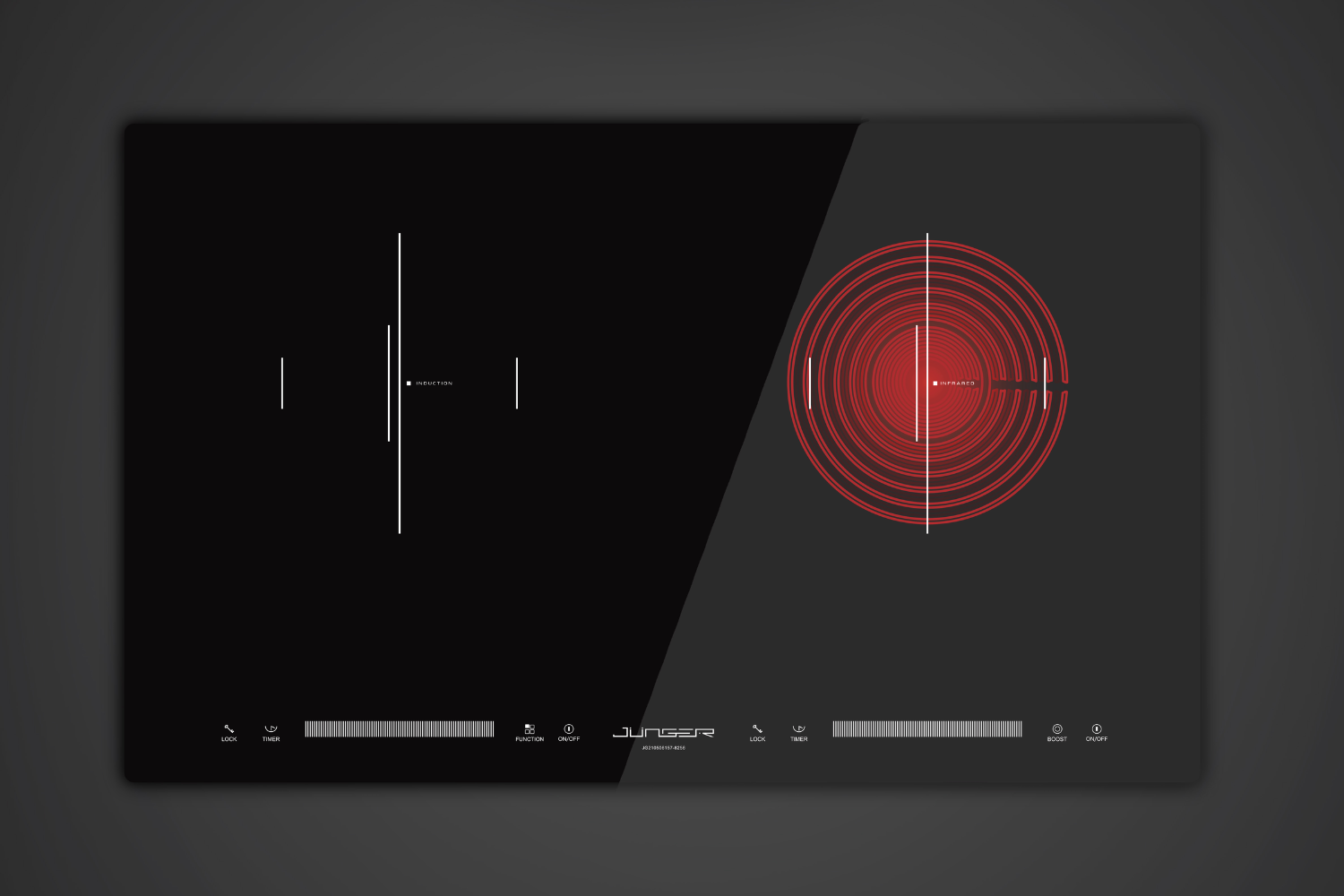 Bếp Điện Từ Kết Hợp Hồng Ngoại Junger CEJ-203-IF | Lắp Âm 2 Vùng Nấu