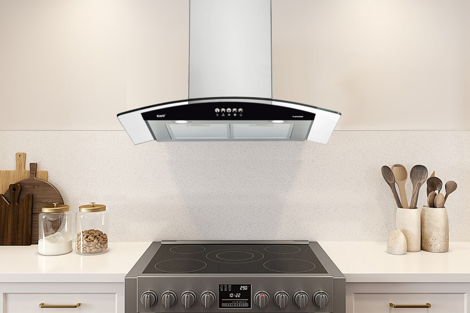 Máy Hút Mùi Áp Tường Kính Cong Kaff KF-GB706 | 70cm