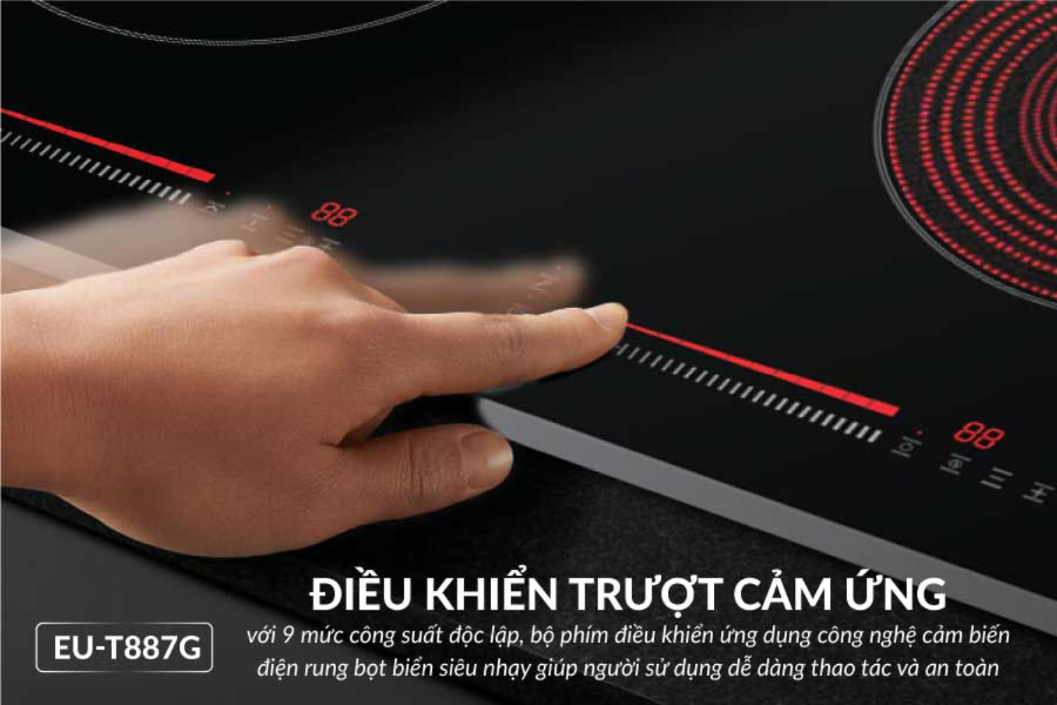 Bếp Điện Từ Kết Hợp Hồng Ngoại Eurosun EU-TE887G | Lắp Âm 2 Vùng Nấu