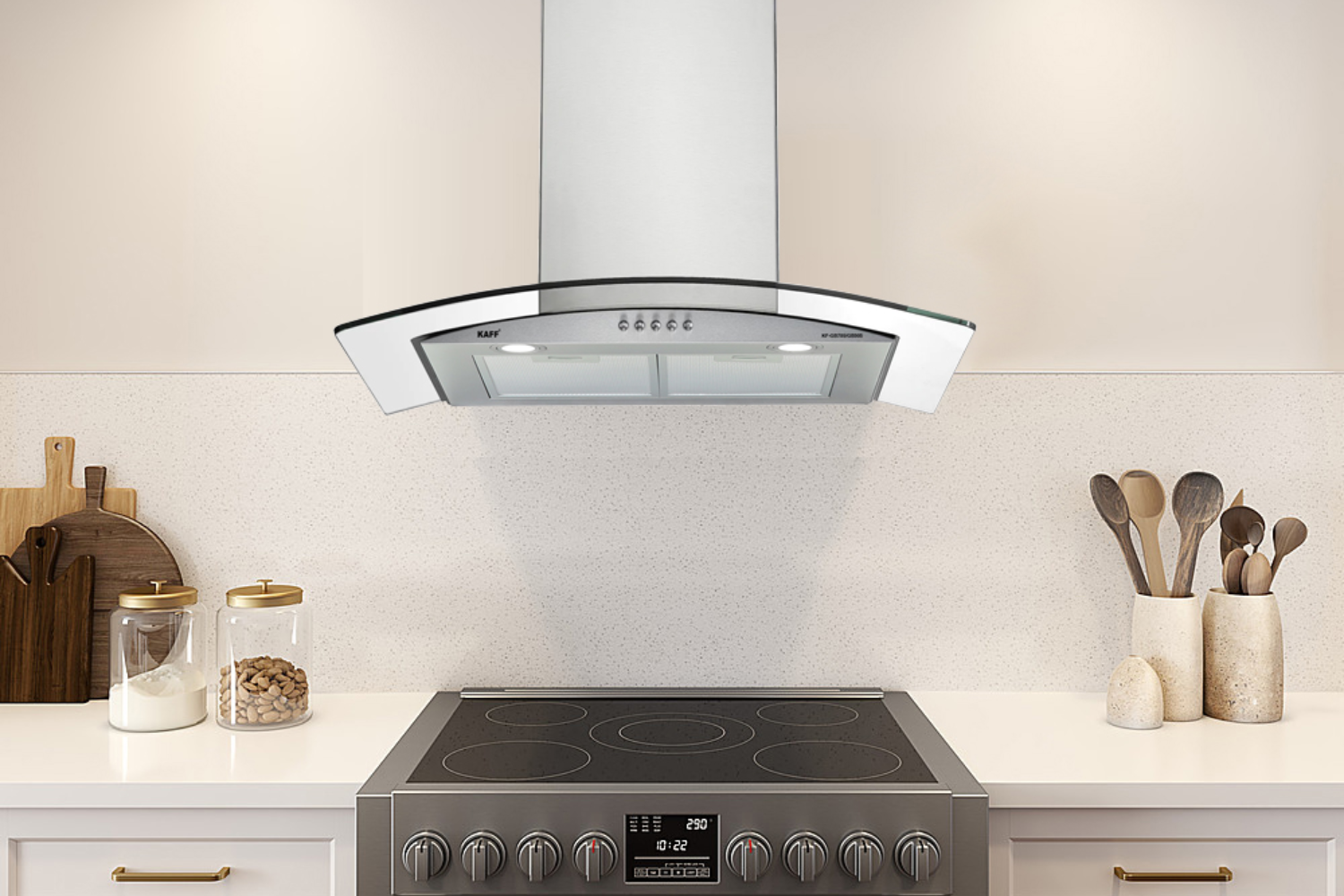 Máy Hút Mùi Áp Tường Kính Cong Kaff KF-GB705 | 70cm