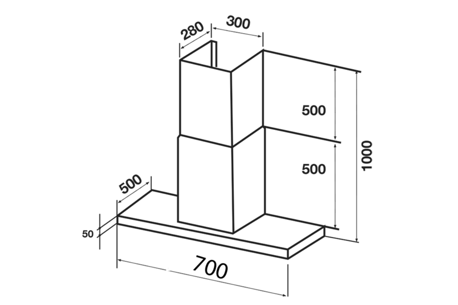 Máy Hút Mùi Áp Tường Kính Toa Kaff KF-771 | 70cm