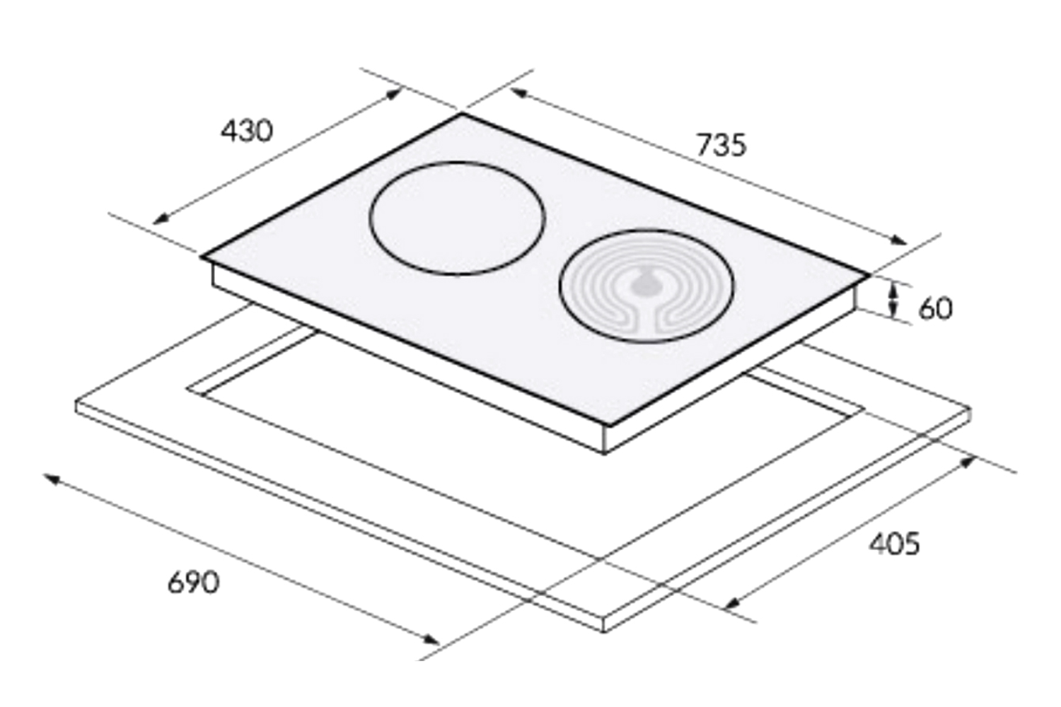 Bếp Điện Từ Kết Hợp Hồng Ngoại Eurosun EU-TE259Max | Lắp Âm 2 Vùng Nấu