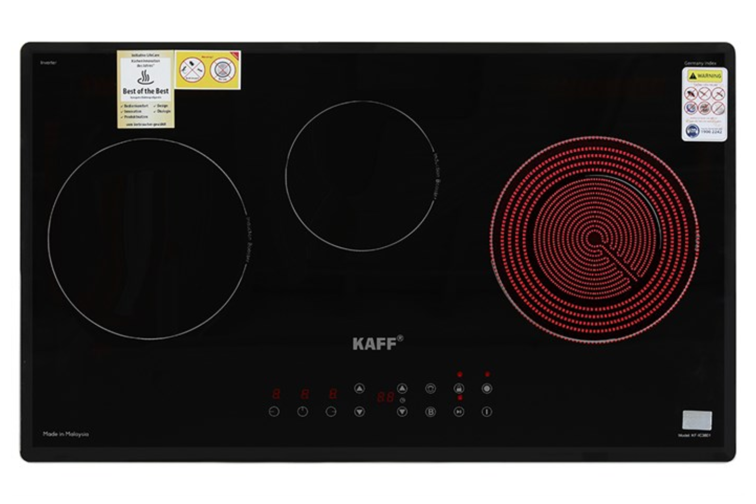 Bếp Từ Hồng Ngoại Âm KAFF KF-IC3801 | 02 Từ - 01 Điện