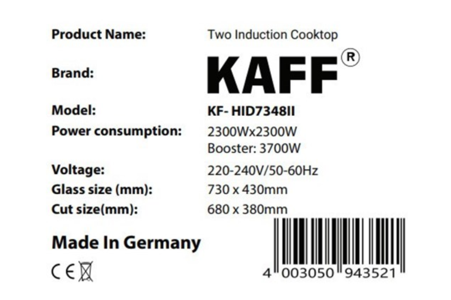 Bếp Từ Đôi KAFF KF-HID7348II | Lắp Âm 02 Vùng Nấu