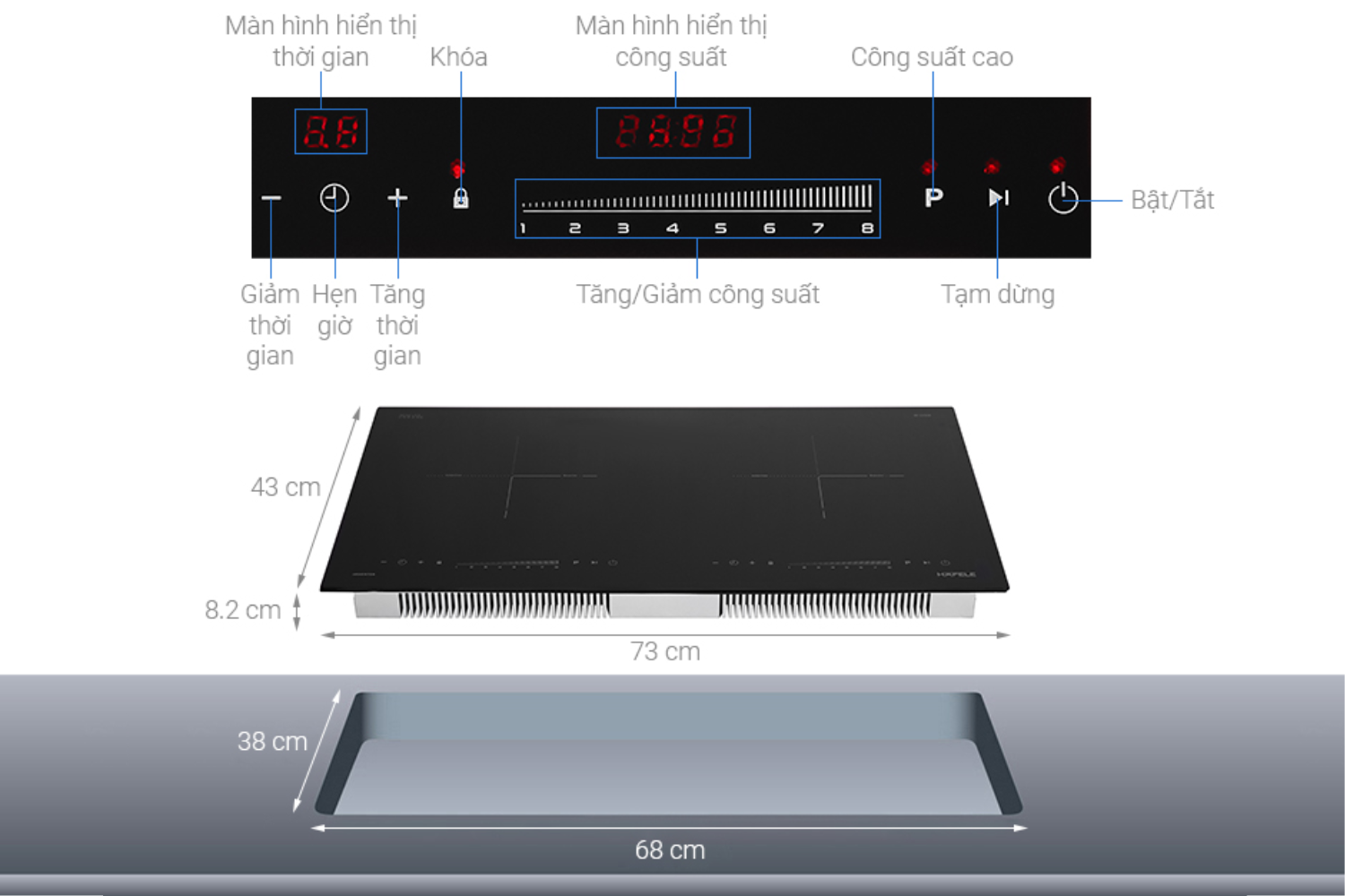 Bếp Từ Đôi Hafele HC-I2732A (536.61.726) | Lắp Âm 02 Vùng Nấu