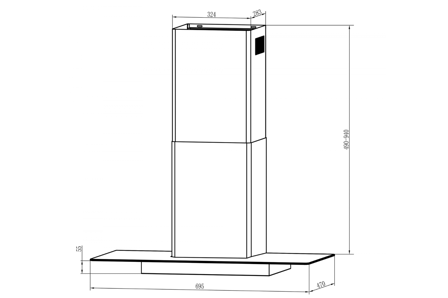 Máy Hút Mùi Kính Toa Kaff KF-70RH | 70cm