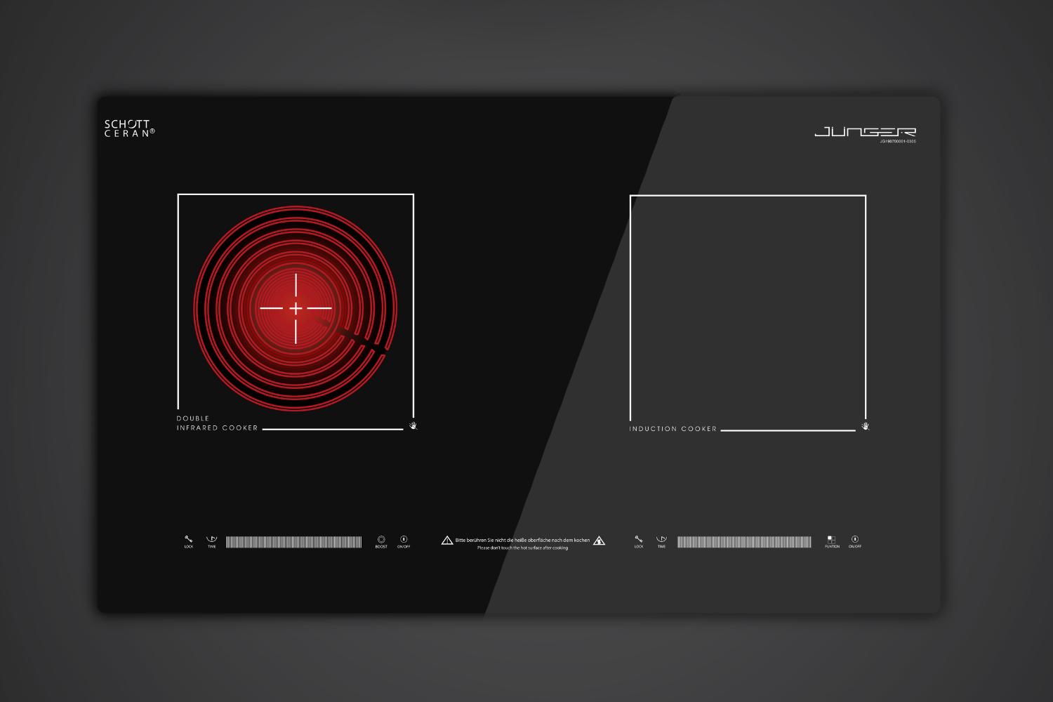 Bếp Điện Từ Kết Hợp Hồng Ngoại Junger MTD-18 | Lắp Âm/Dương 2 Vùng Nấu