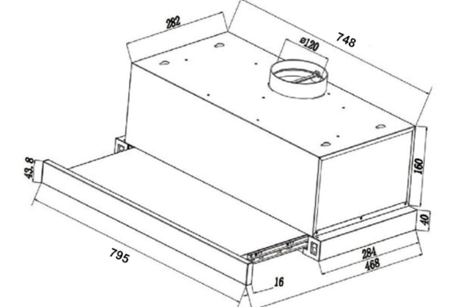 Máy Hút Mùi Âm Tủ Kaff KF-TL80H | 80cm