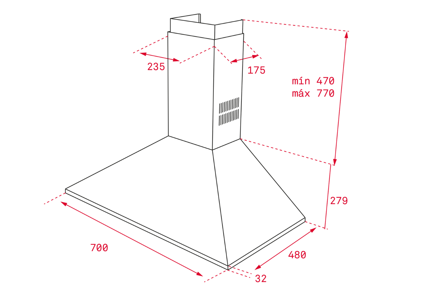 Máy hút mùi áp tường Teka EASY DBB 70 SS | 70cm