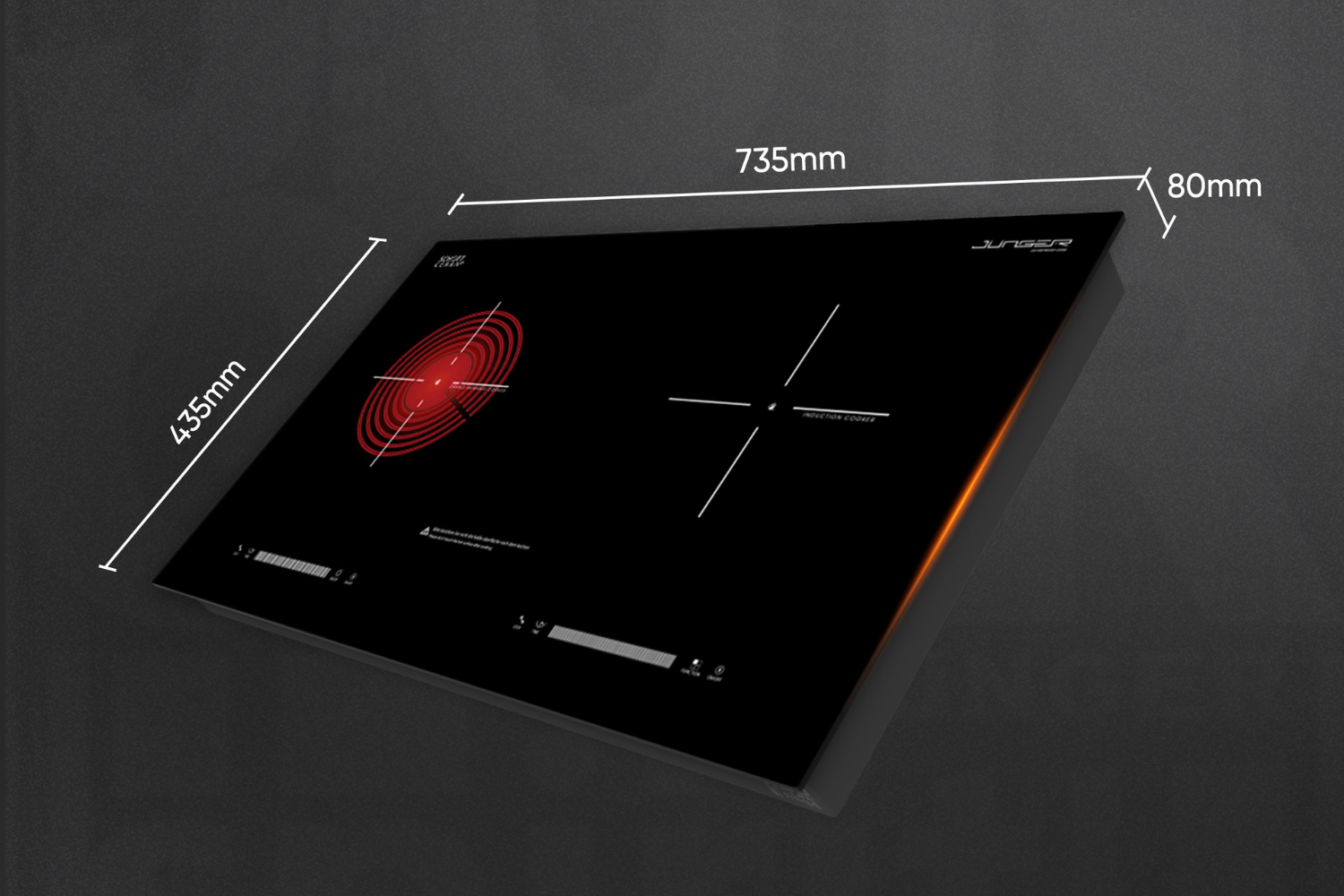 Bếp Điện Từ Kết Hợp Hồng Ngoại Junger SIS-68 | Lắp Âm/Dương 2 Vùng Nấu