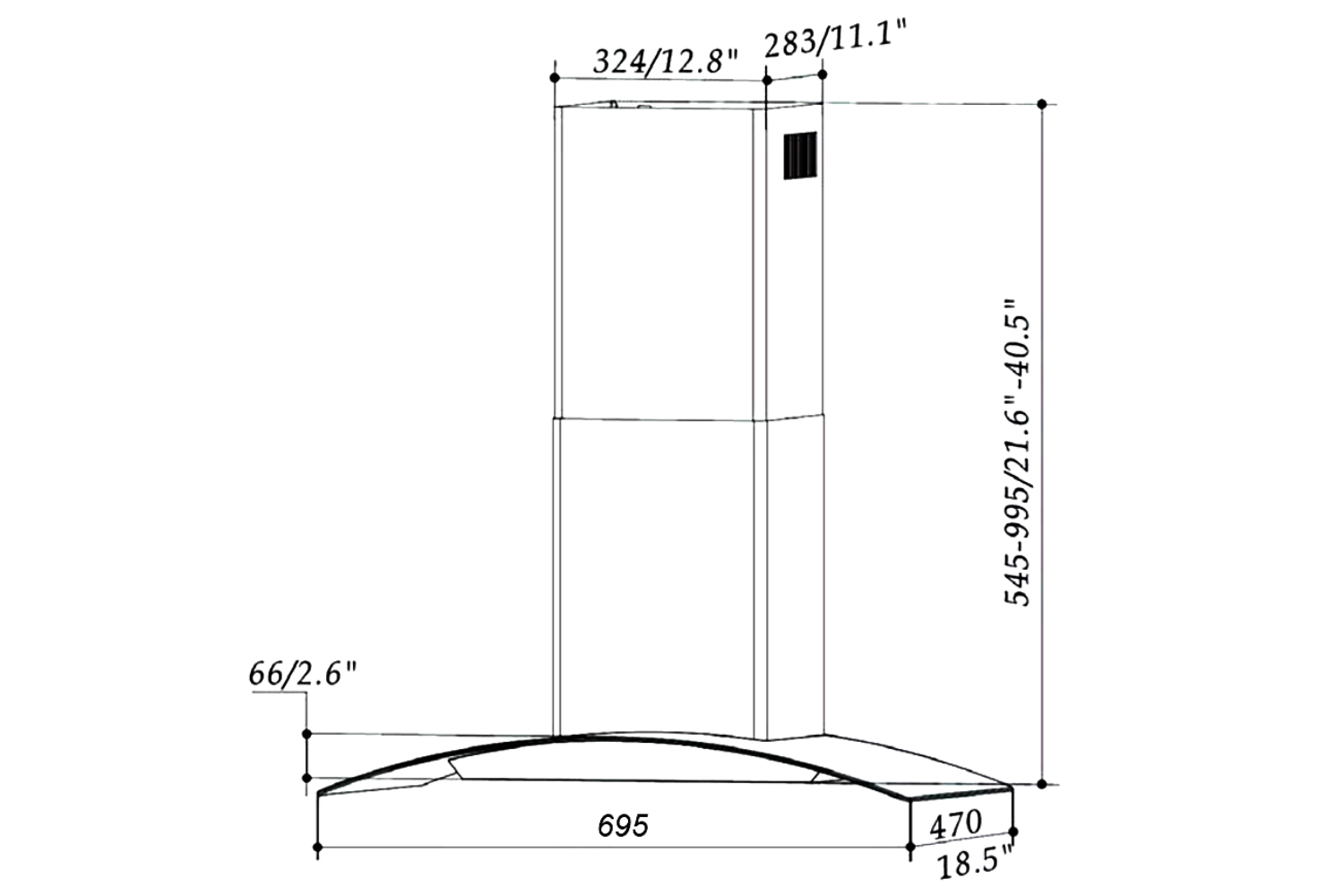 Máy hút mùi kính cong Canzy CZ MLH870