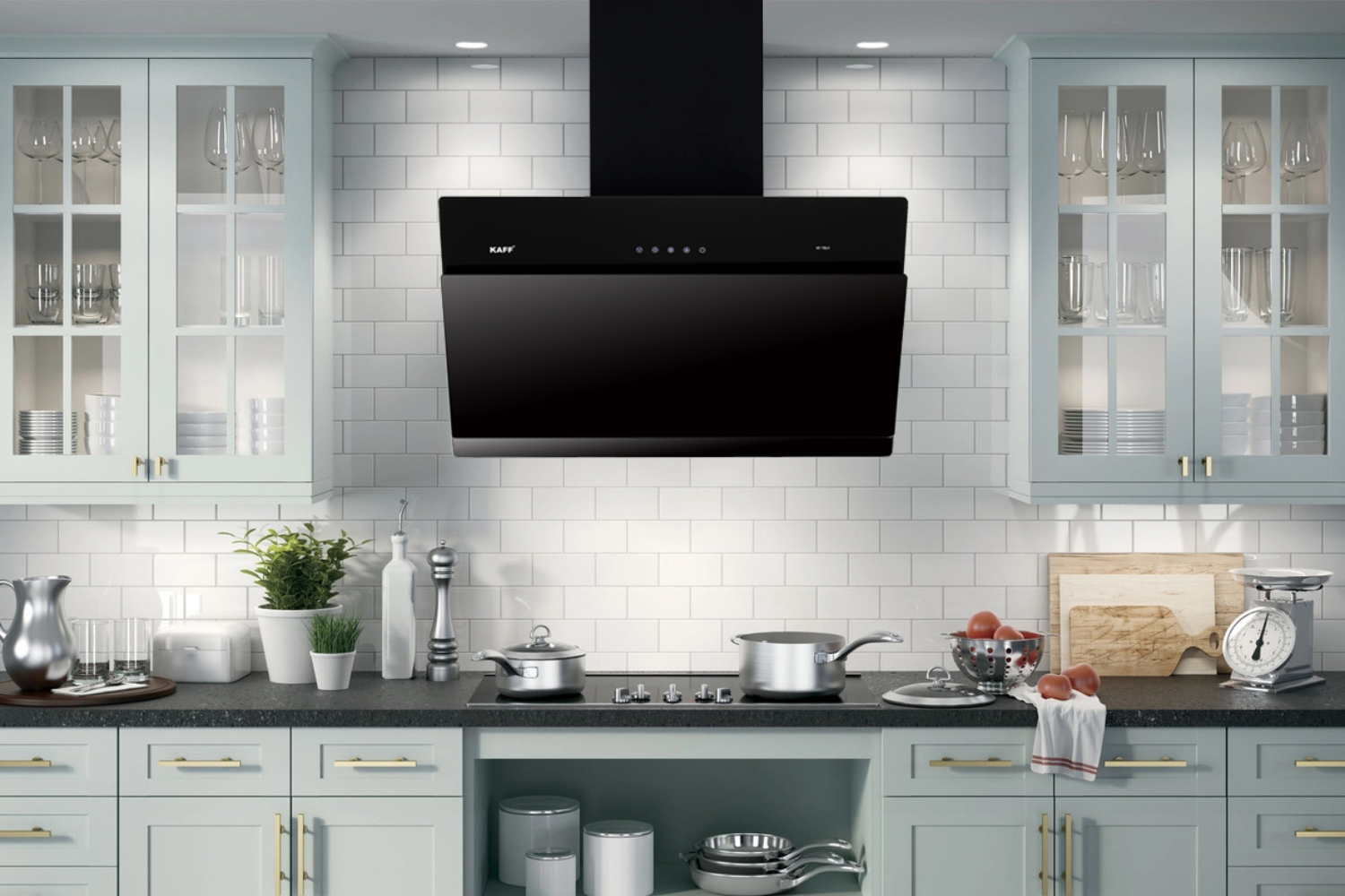 Máy Hút Mùi Áp Tường Kính Vát Kaff KF-70LH | 70cm