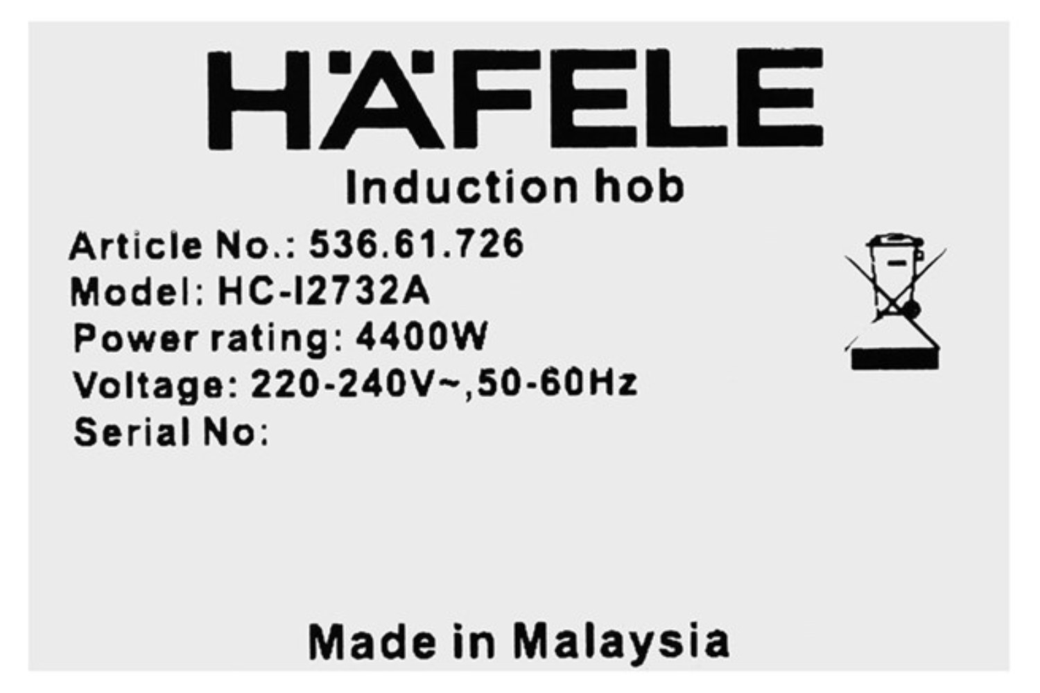 Bếp Từ Đôi Hafele HC-I2732A (536.61.726) | Lắp Âm 02 Vùng Nấu