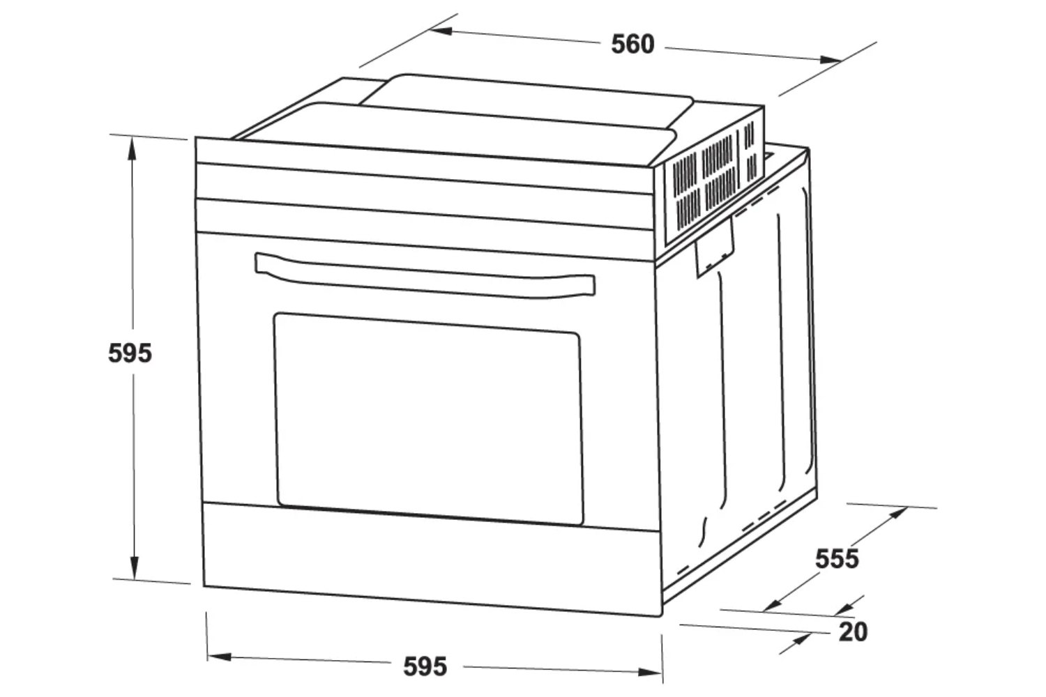 Lò Nướng Âm Tủ Hafele HO-2KT65A (538.61.441) | Dung Tích 65 Lít