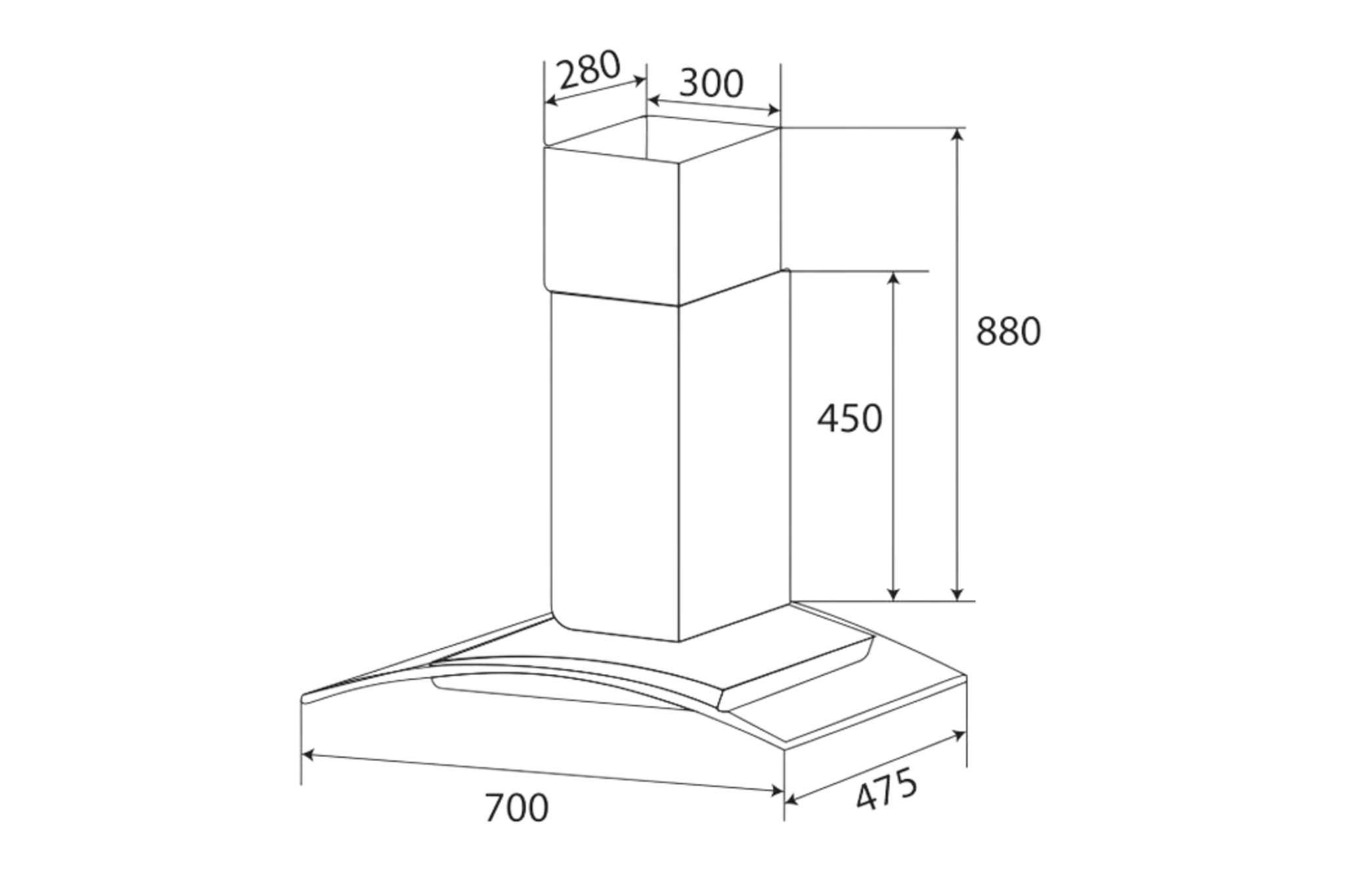 Máy Hút Mùi Áp Tường Kính Cong Kaff KF-GB973 | 90cm