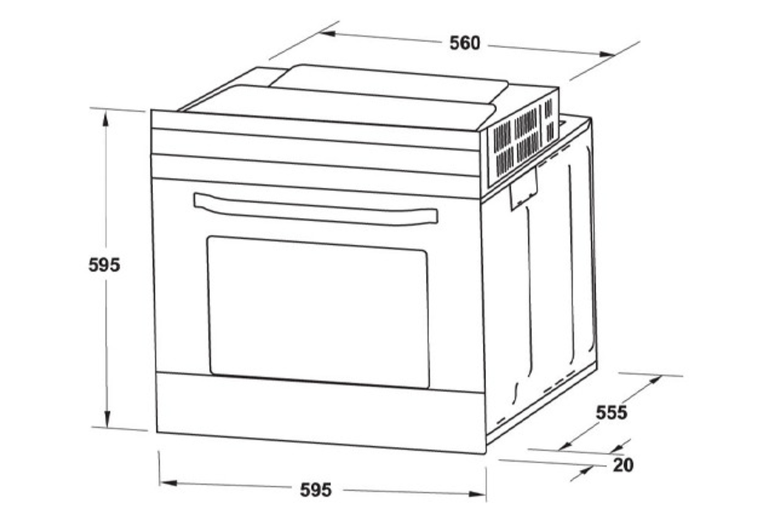 Lò Nướng Âm Tủ Hafele HO-2K65A (538.61.431) | Dung Tích 65 Lít