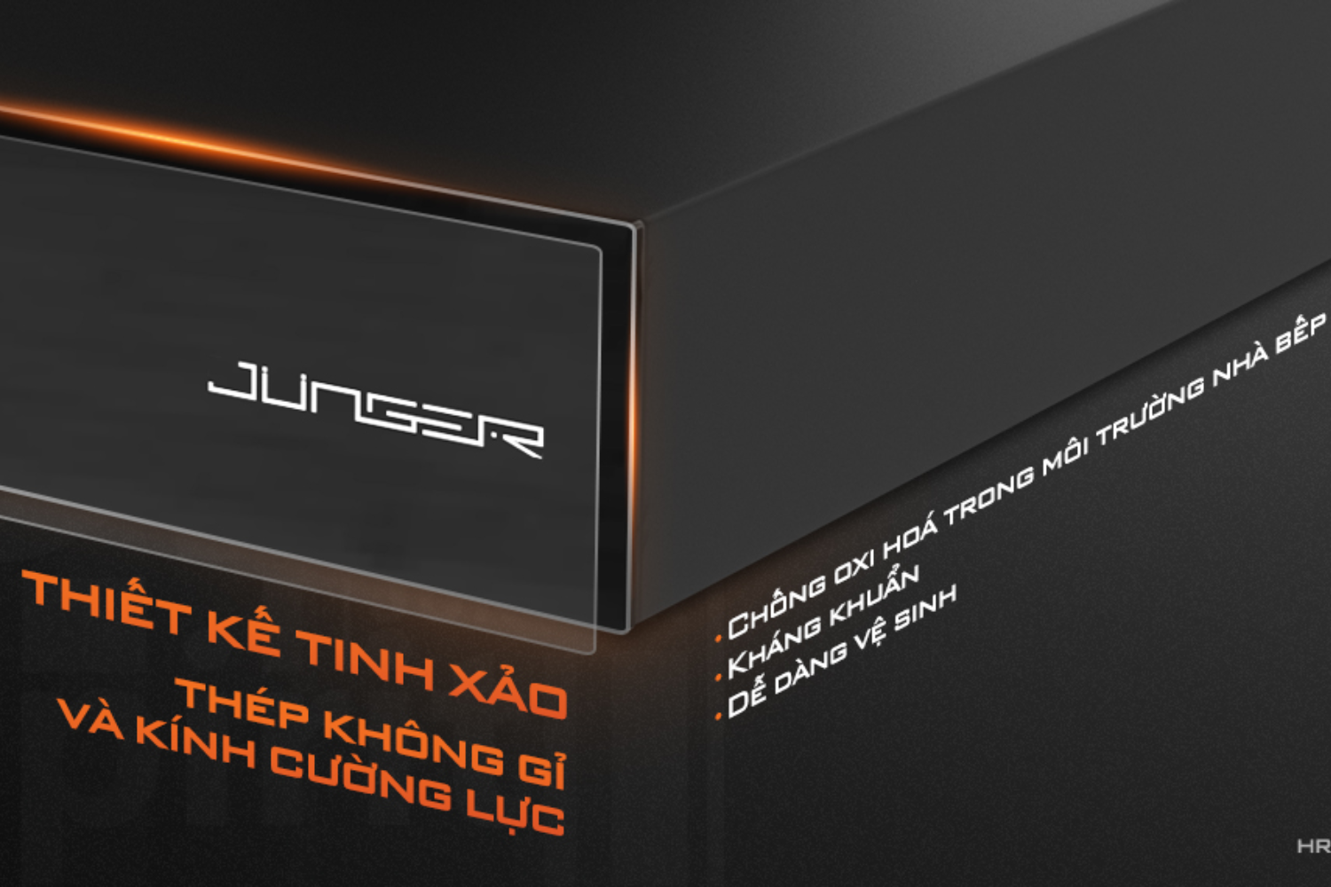 Máy hút mùi áp tường/âm tủ Junger HRJ-701 Đen | 70cm
