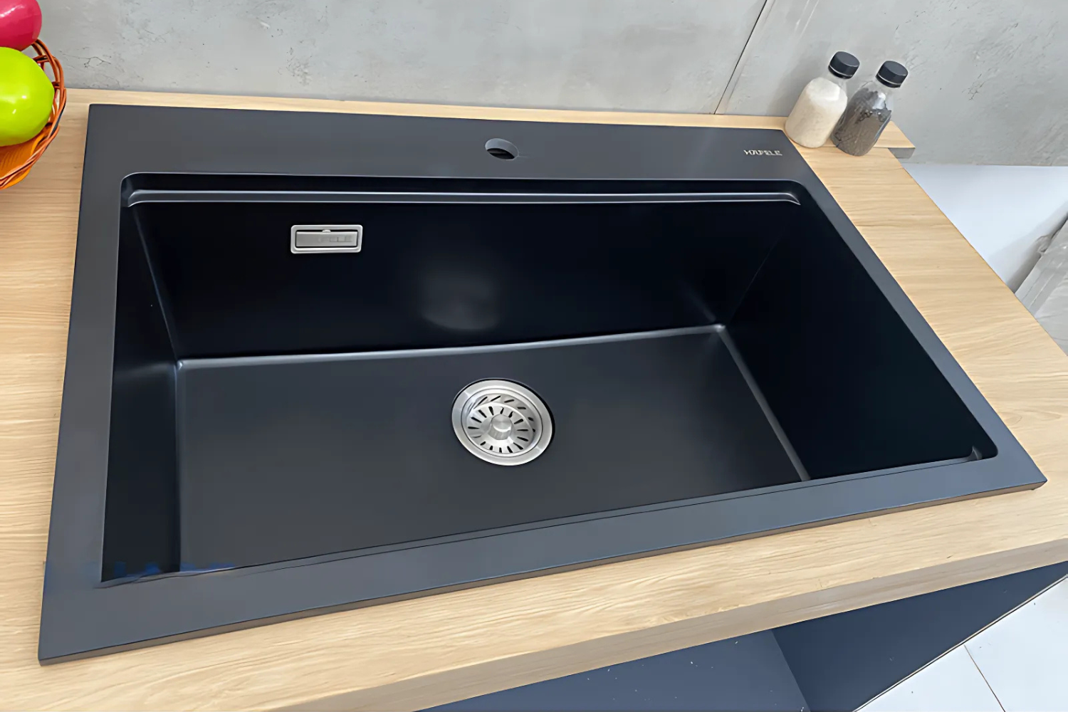 Chậu Rửa Bát 1 Hố Bằng Đá Granstone Hafele Essence HS22-GEN1S90M 577.25.330 | Màu Đen