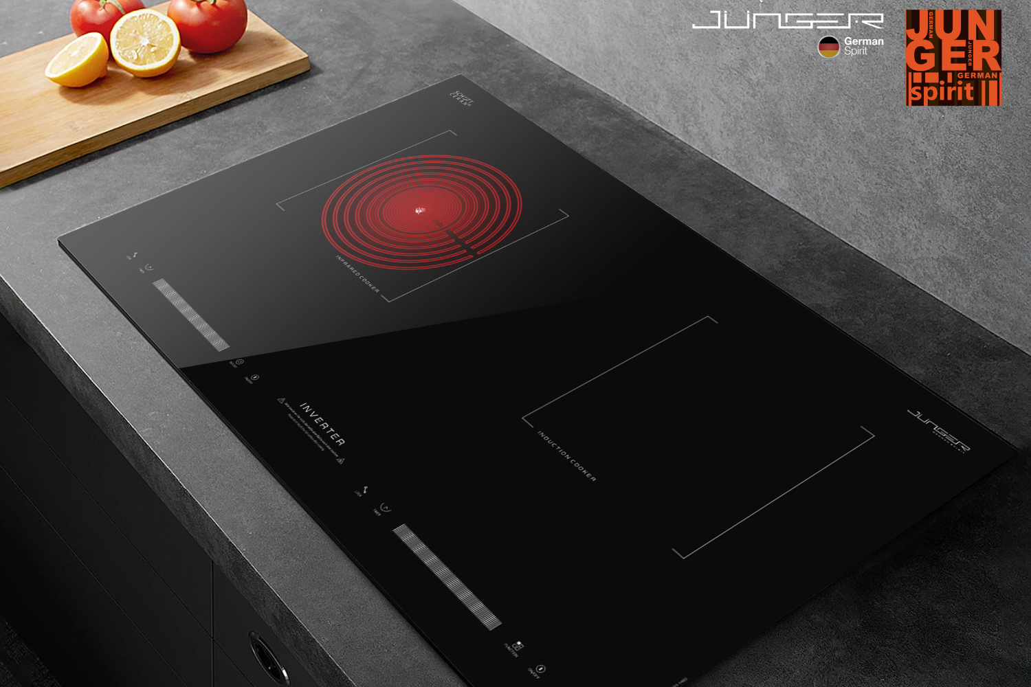 Bếp Điện Từ Kết Hợp Hồng Ngoại Junger ID-16 | Lắp Âm/Dương 2 Vùng Nấu