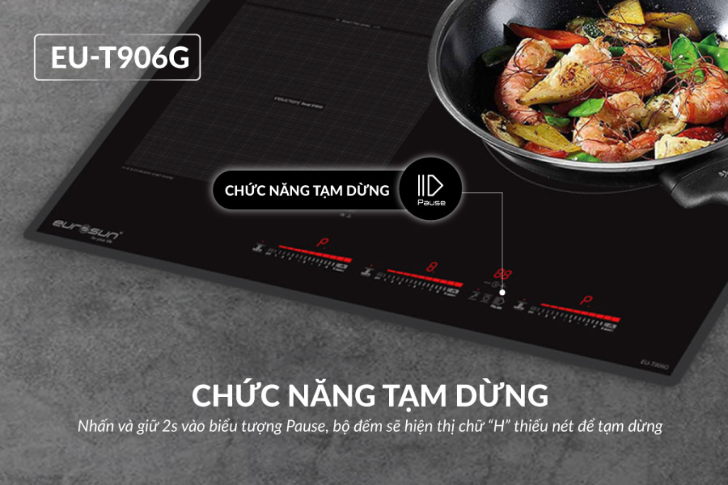 Bếp Từ Eurosun EU-T906G | Lắp Âm 3 Vùng Nấu