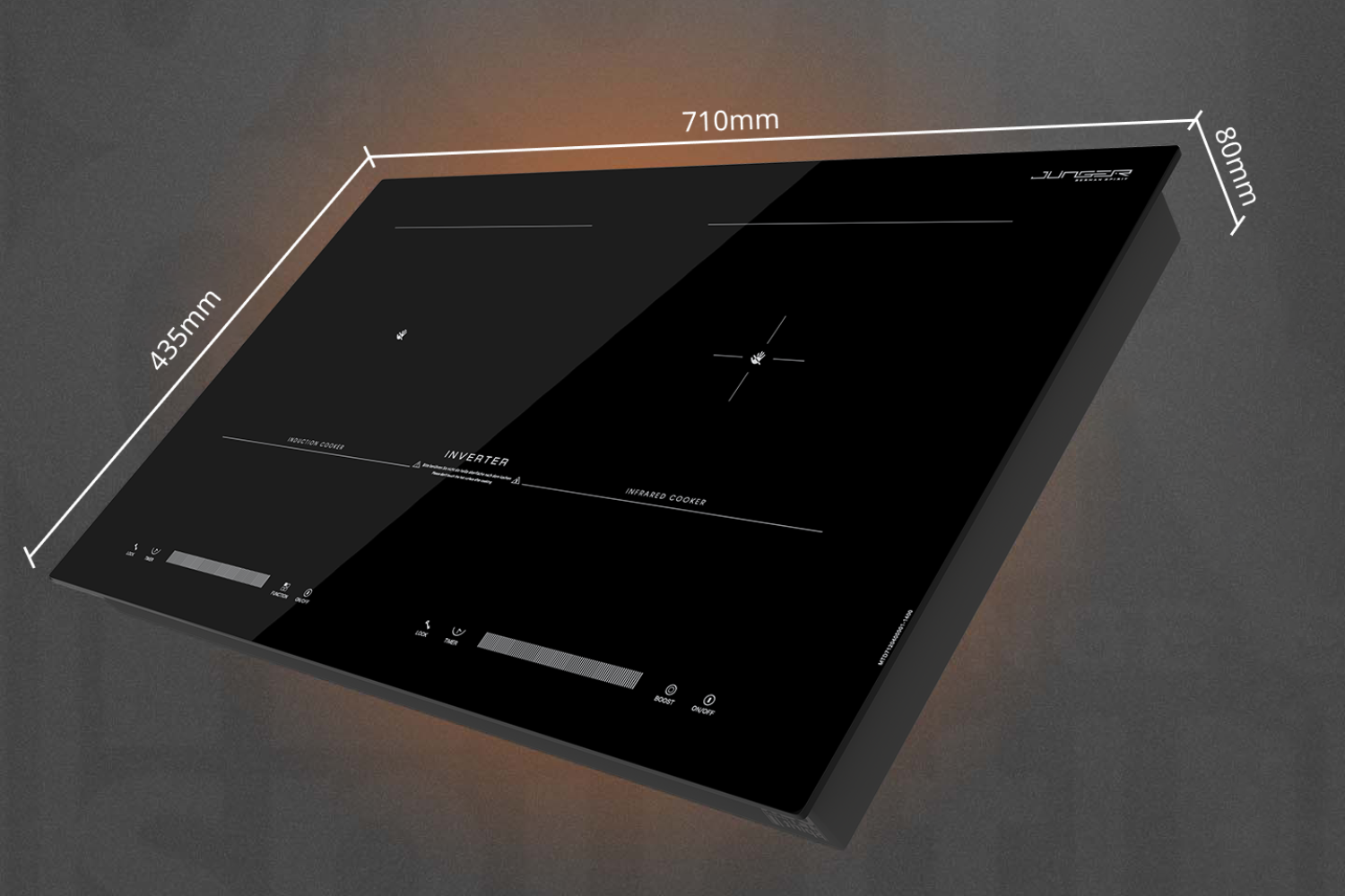 Bếp Điện Từ Kết Hợp Hồng Ngoại Junger MTD-71 | Lắp Âm/Dương 2 Vùng Nấu