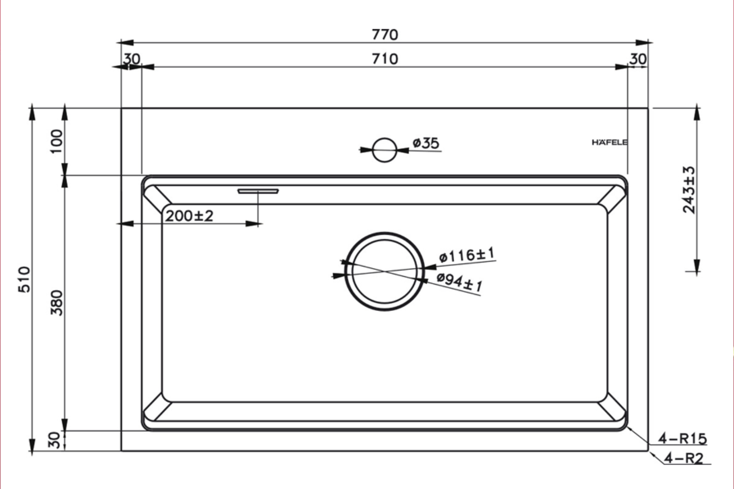 Chậu Rửa Bát 1 Hố Bằng Đá Granstone Hafele Essence HS22-GEN1S90M 577.25.430 | Màu Kem
